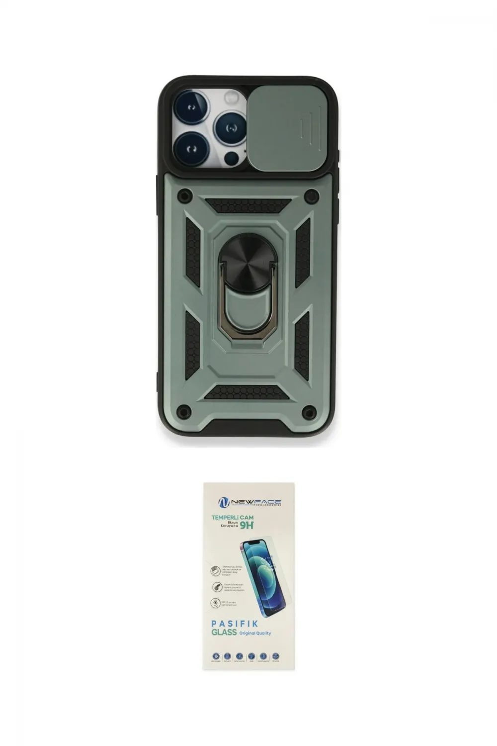 ieg™ iPhone 15 Pro Max Kılıf Ahenk Klasik - Şeffaf Pasifik Cam Ekran Koruyucu