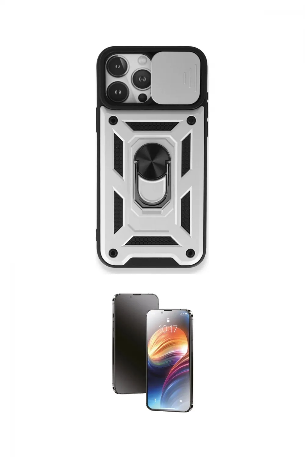 ieg™ iPhone 15 Pro Max Kılıf Ahenk Klasik - Siyah 3D Antistatik Mat Seramik Nano Ekran Koruyucu