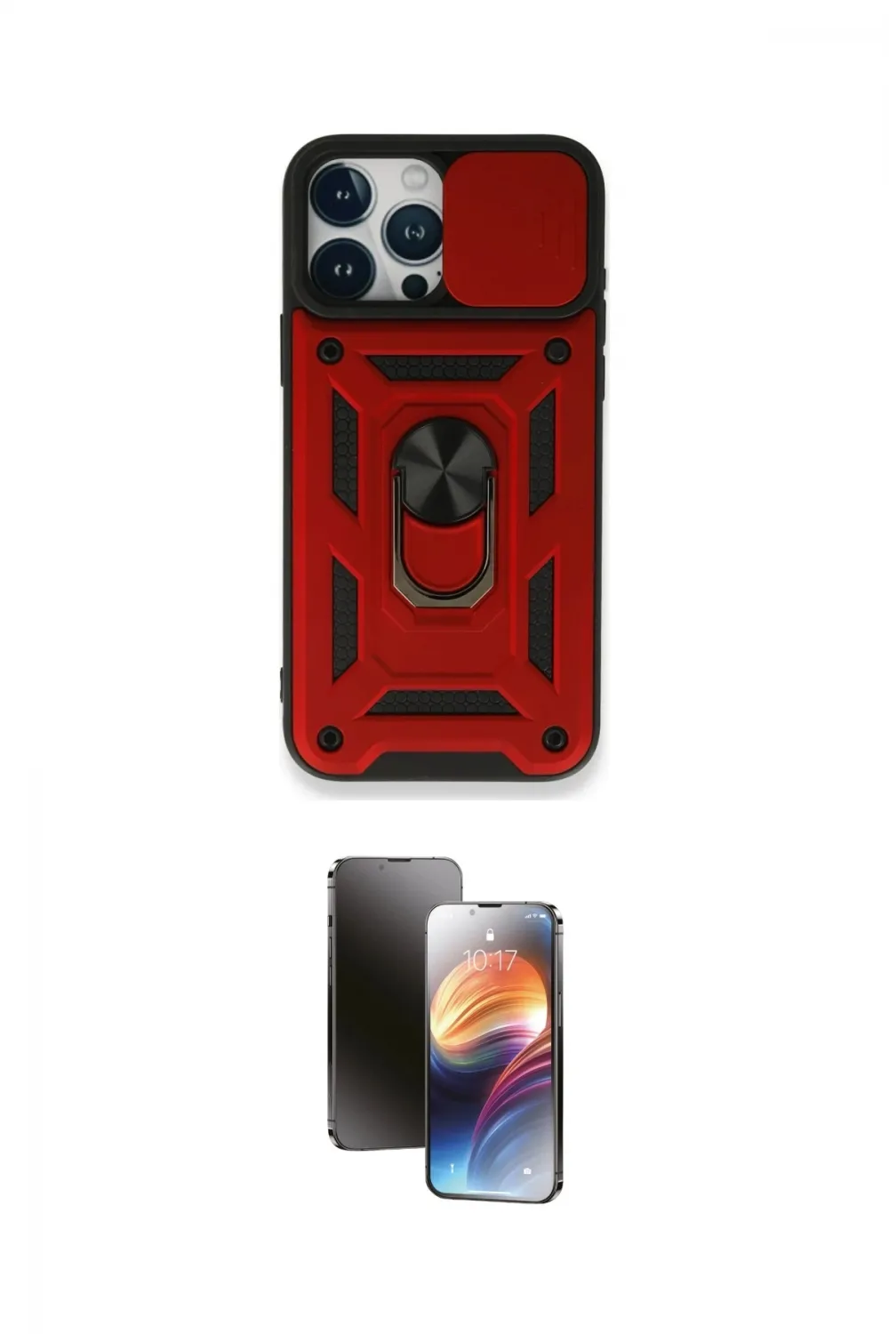 ieg™ iPhone 15 Pro Max Kılıf Ahenk Klasik - Siyah 3D Antistatik Mat Seramik Nano Ekran Koruyucu