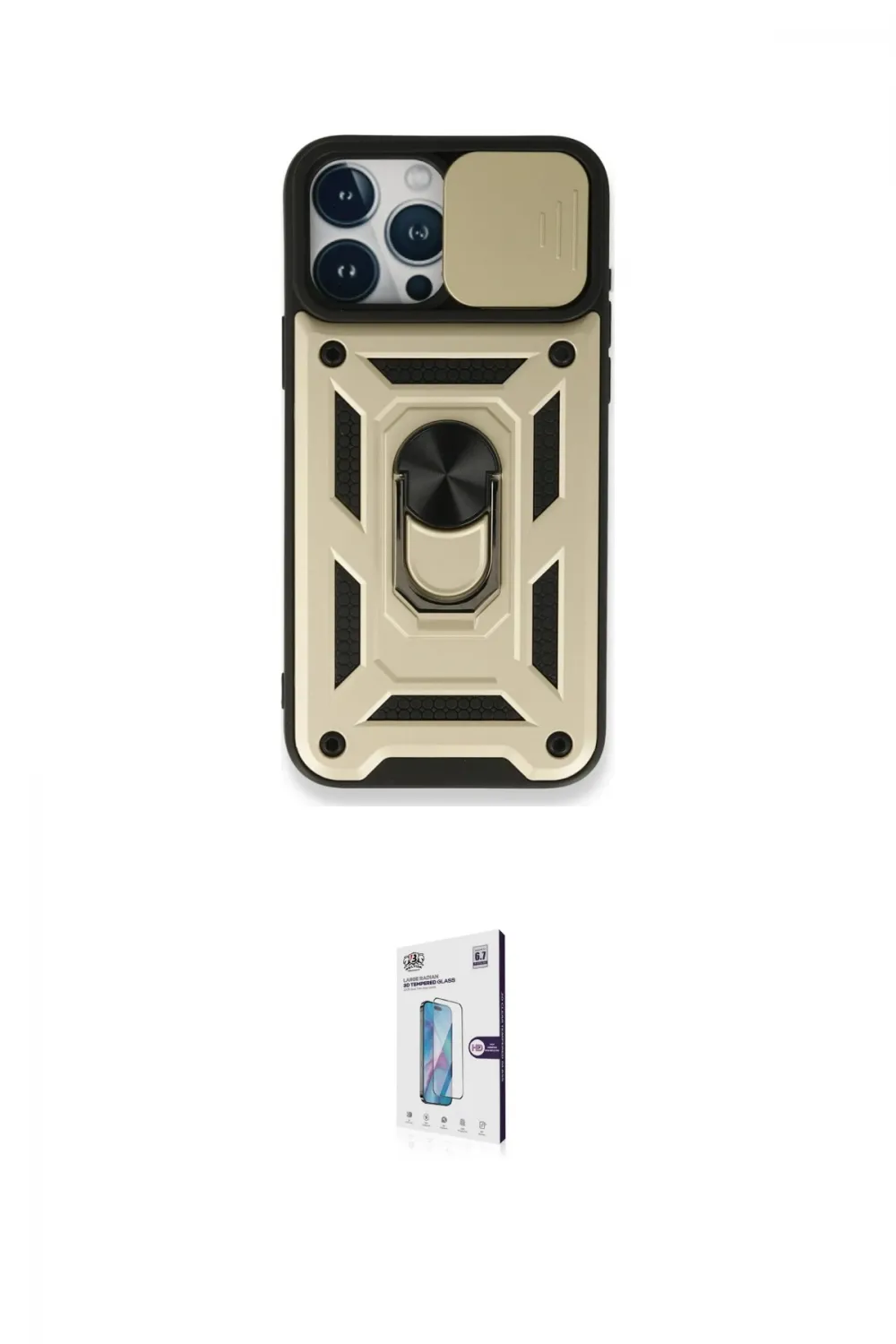 ieg™ iPhone 15 Pro Max Kılıf Ahenk Klasik - Siyah Bilvis 0.18mm Plus Cam Ekran Koruyucu