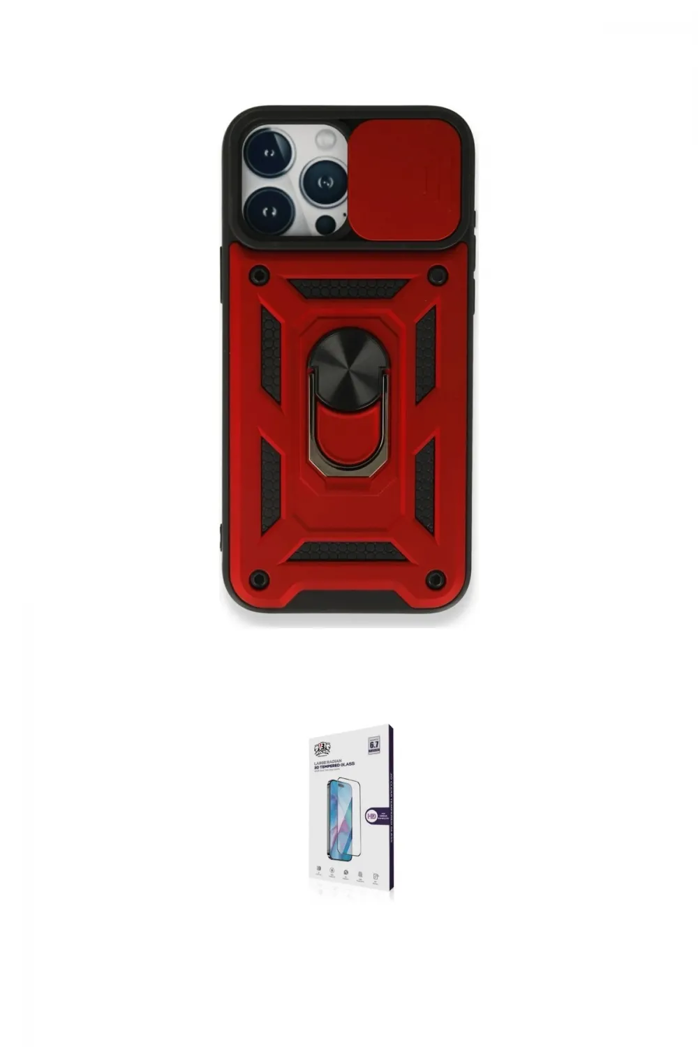 ieg™ iPhone 15 Pro Max Kılıf Ahenk Klasik - Siyah Bilvis 0.18mm Plus Cam Ekran Koruyucu
