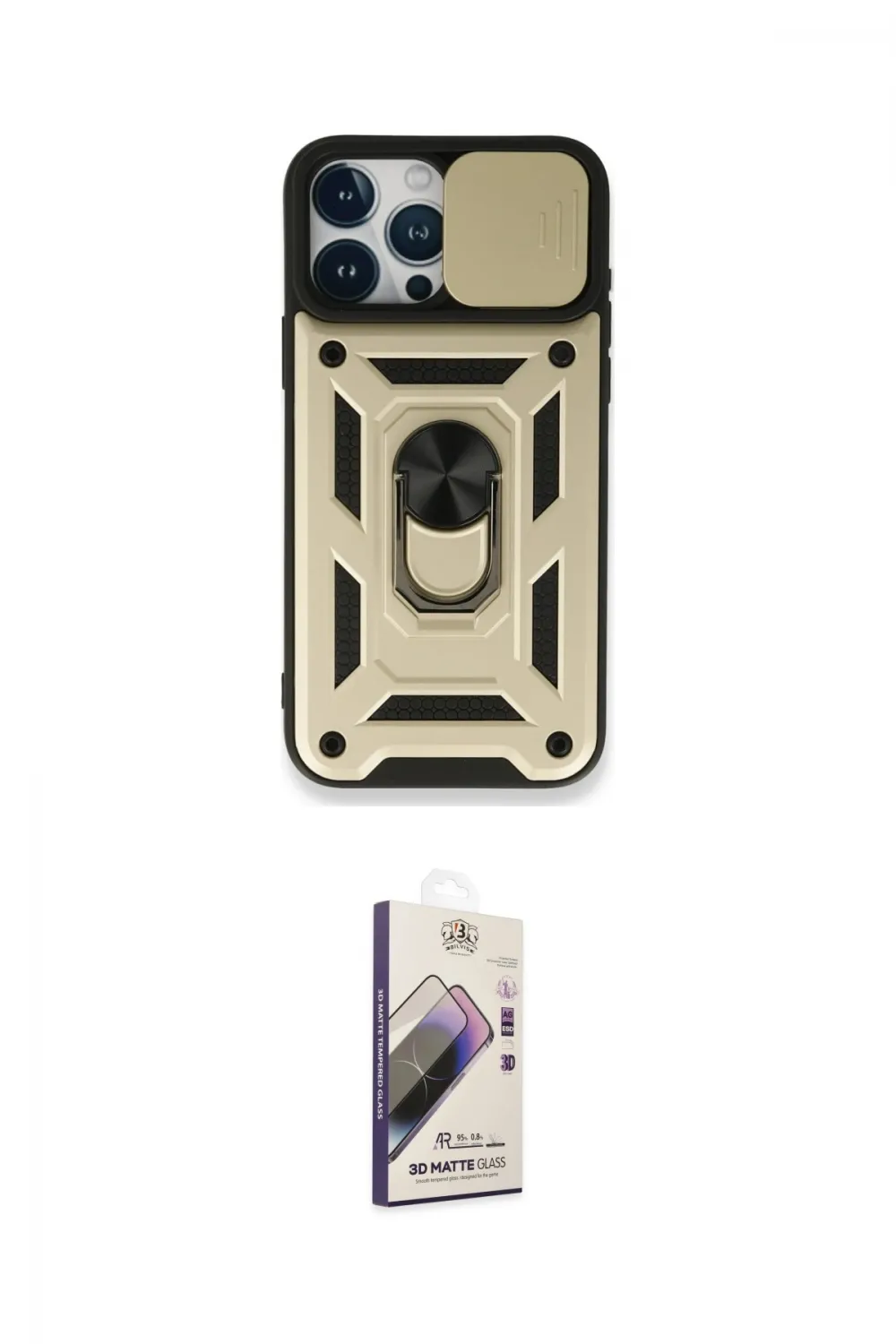 ieg™ iPhone 15 Pro Max Kılıf Ahenk Klasik - Siyah Bilvis 3D Mat Cam Ekran Koruyucu