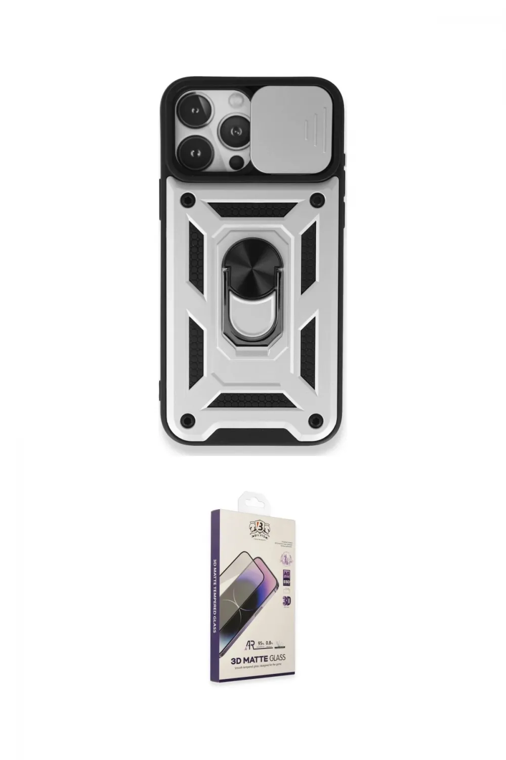 ieg™ iPhone 15 Pro Max Kılıf Ahenk Klasik - Siyah Bilvis 3D Mat Cam Ekran Koruyucu