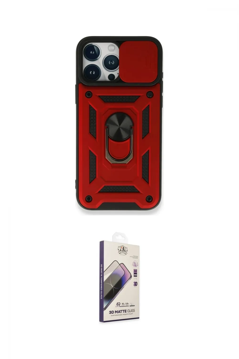 ieg™ iPhone 15 Pro Max Kılıf Ahenk Klasik - Siyah Bilvis 3D Mat Cam Ekran Koruyucu