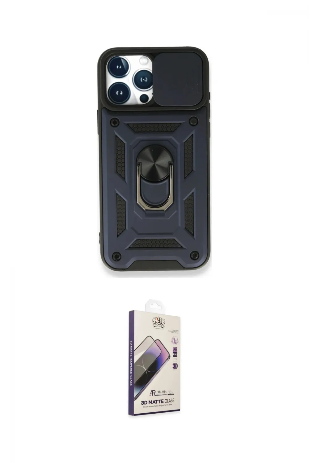 ieg™ iPhone 15 Pro Max Kılıf Ahenk Klasik - Siyah Bilvis 3D Mat Cam Ekran Koruyucu