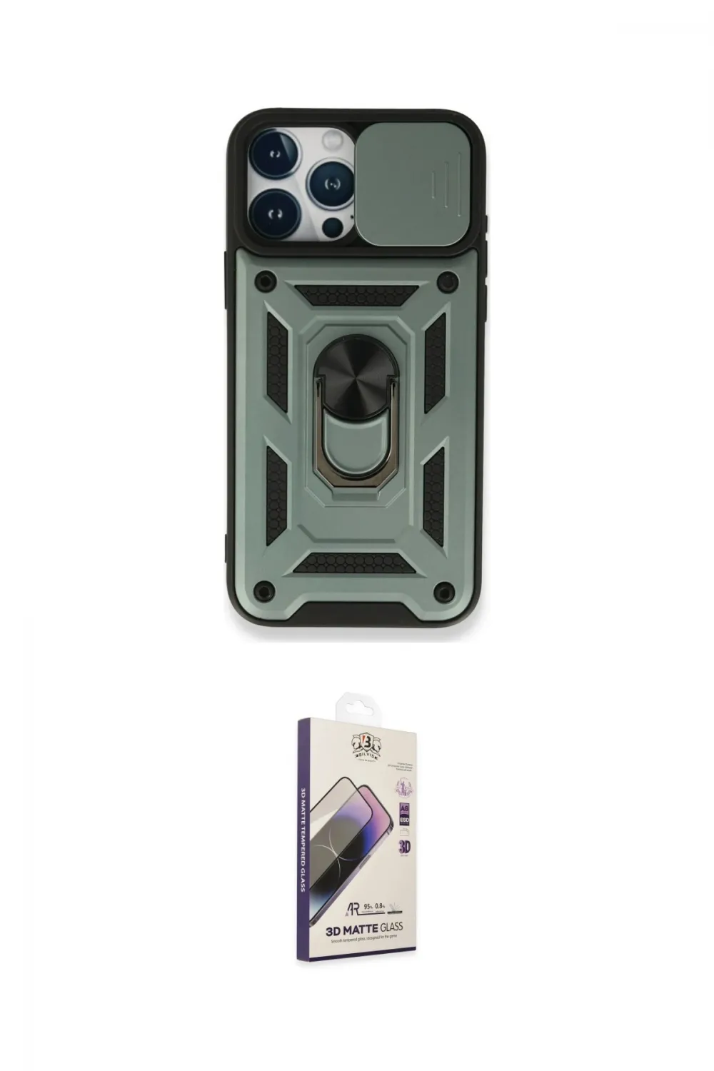 ieg™ iPhone 15 Pro Max Kılıf Ahenk Klasik - Siyah Bilvis 3D Mat Cam Ekran Koruyucu