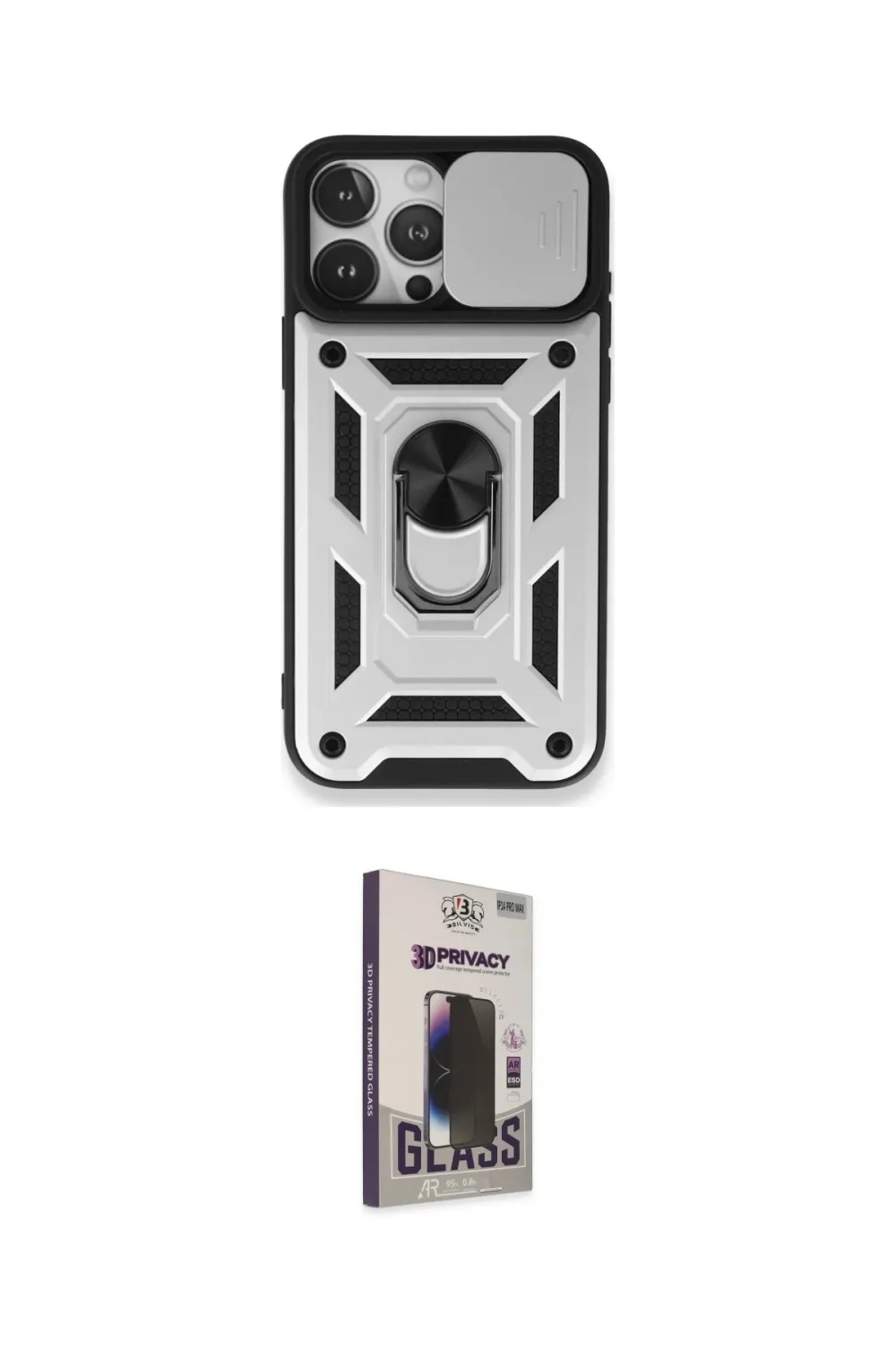 ieg™ iPhone 15 Pro Max Kılıf Ahenk Klasik - Siyah Bilvis Hayalet Cam Ekran Koruyucu