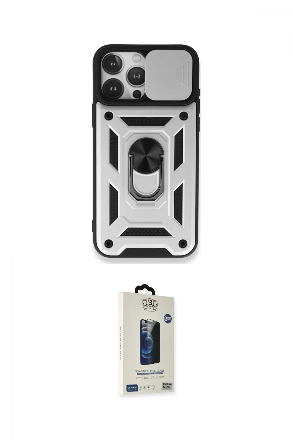 ieg™ iPhone 15 Pro Max Kılıf Ahenk Klasik - Siyah Bilvis Hayalet Cam Ekran Koruyucu