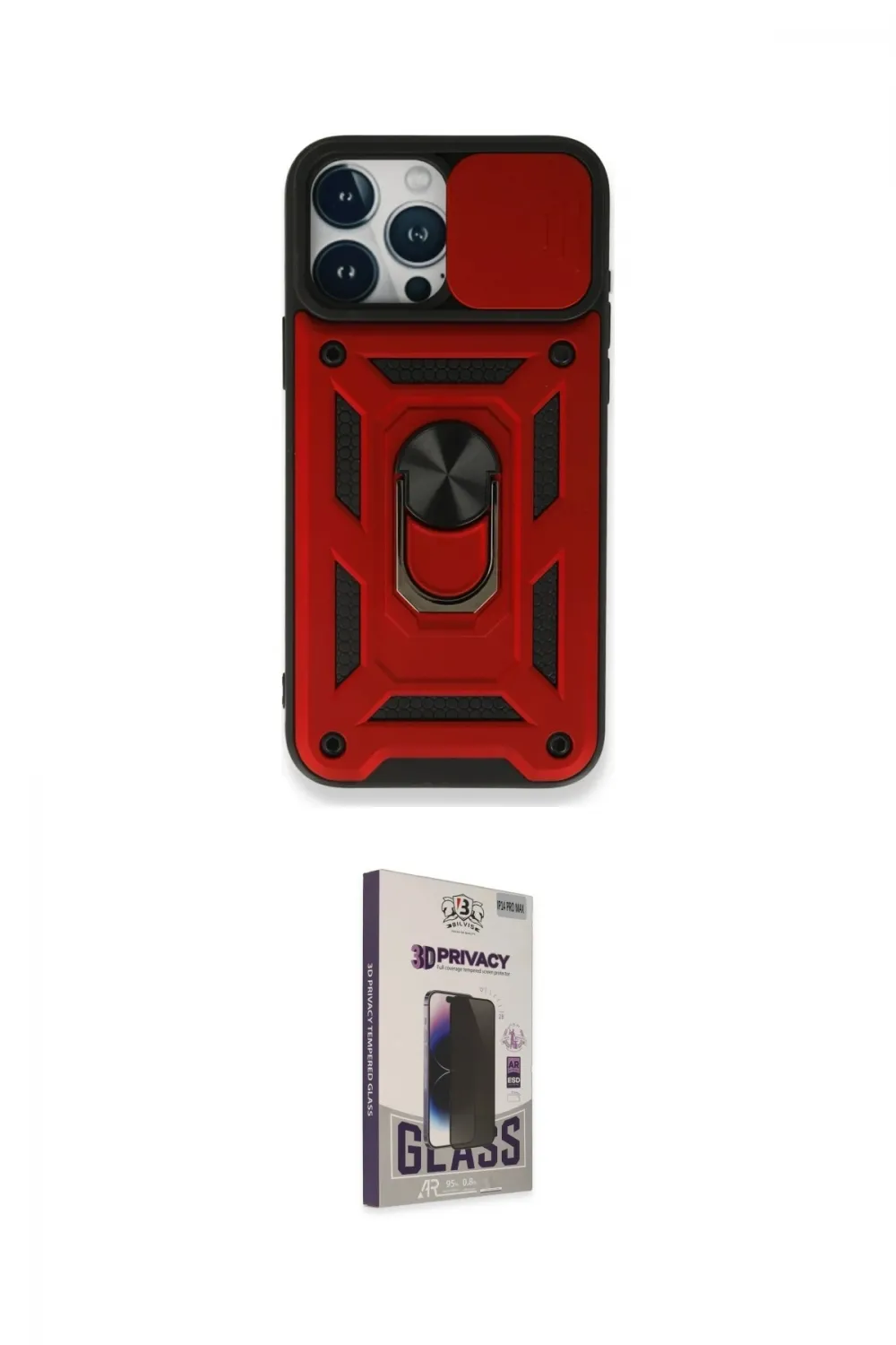 ieg™ iPhone 15 Pro Max Kılıf Ahenk Klasik - Siyah Bilvis Hayalet Cam Ekran Koruyucu
