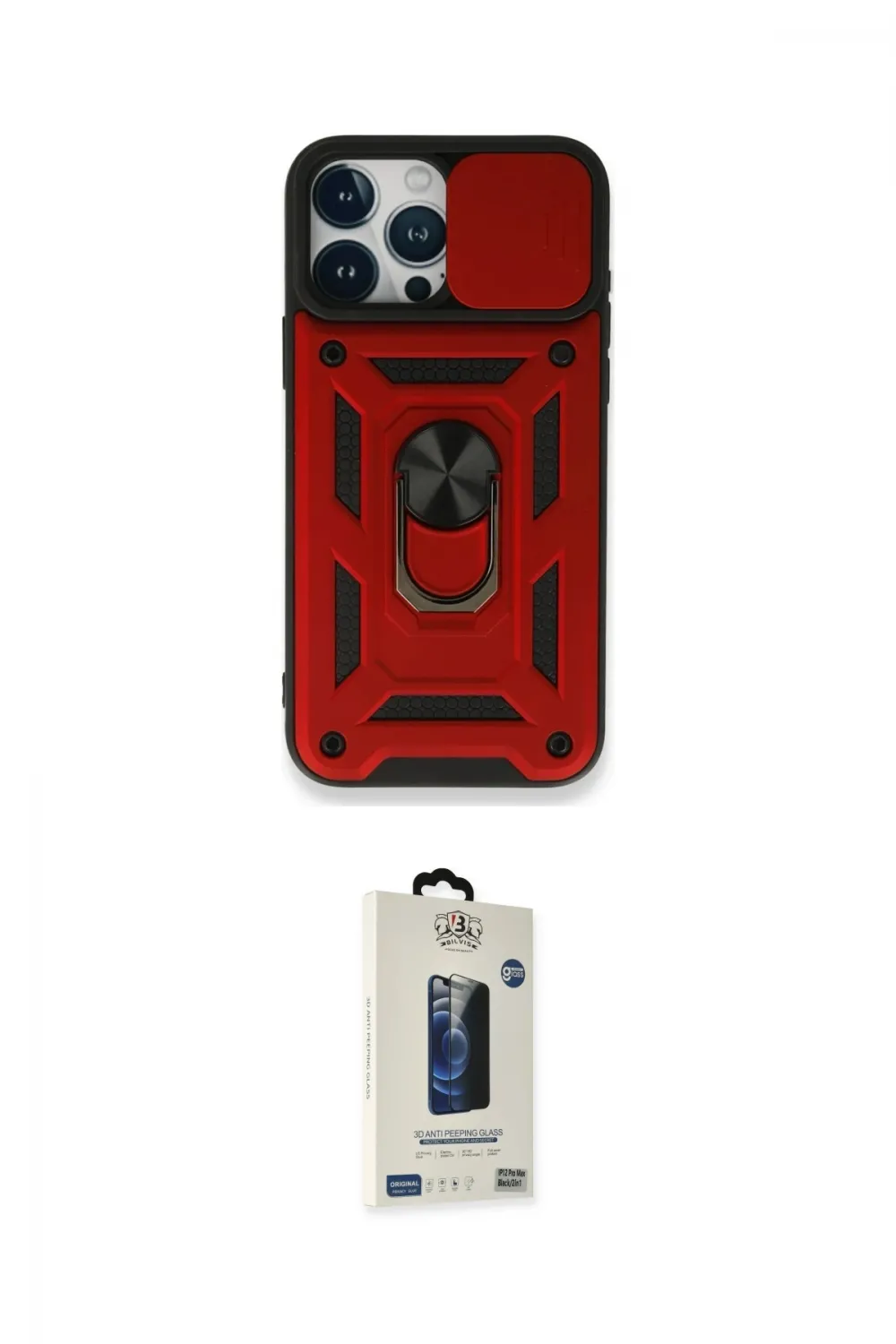 ieg™ iPhone 15 Pro Max Kılıf Ahenk Klasik - Siyah Bilvis Hayalet Cam Ekran Koruyucu