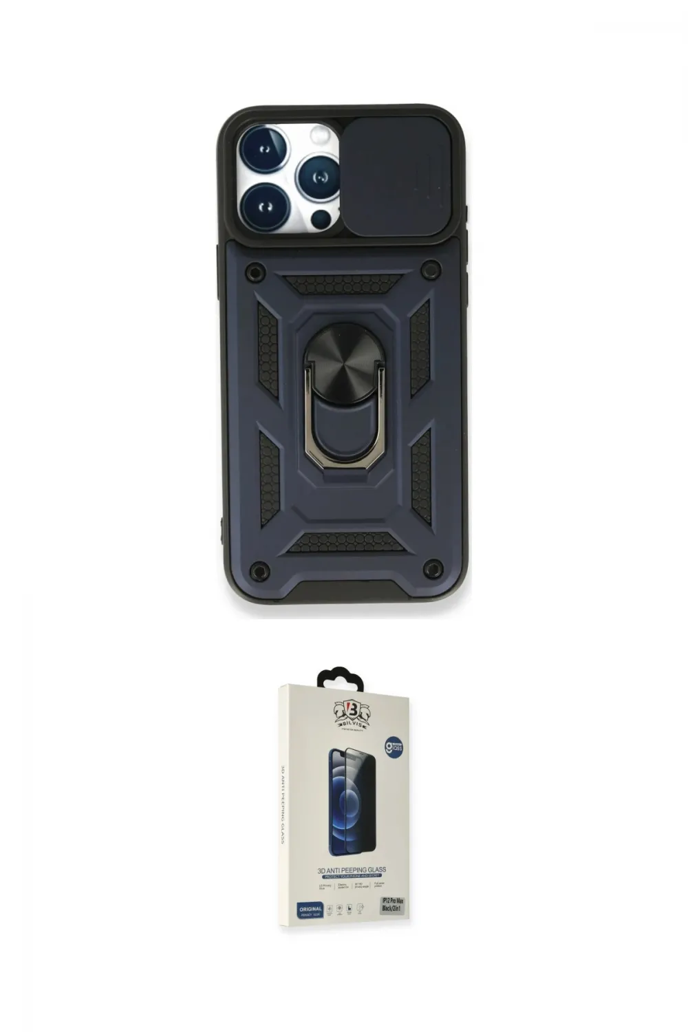 ieg™ iPhone 15 Pro Max Kılıf Ahenk Klasik - Siyah Bilvis Hayalet Cam Ekran Koruyucu