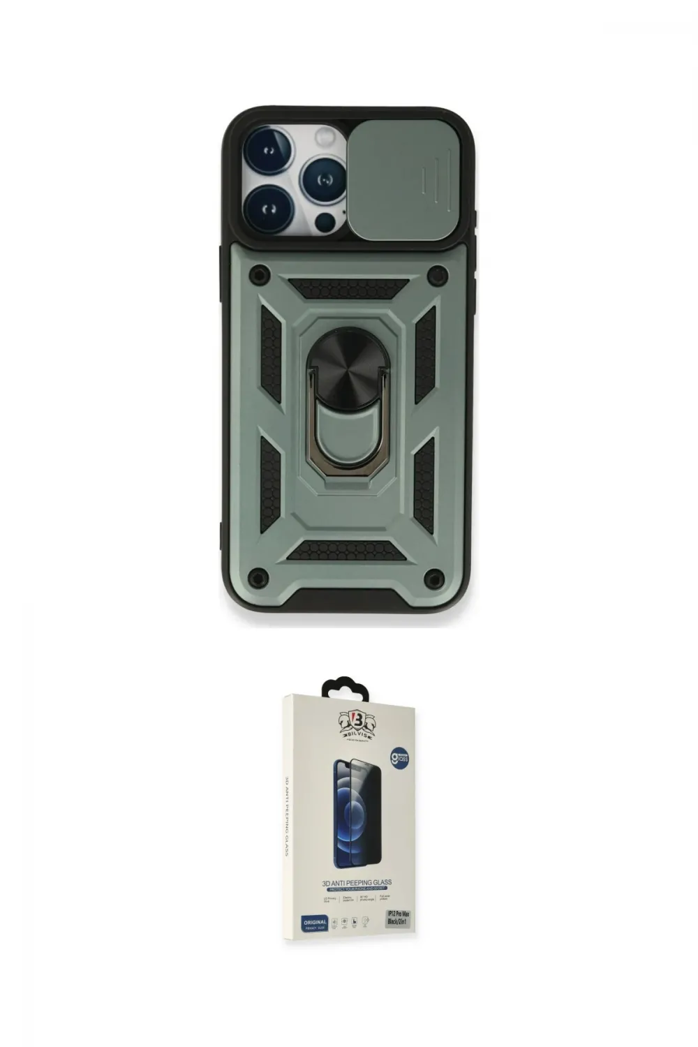 ieg™ iPhone 15 Pro Max Kılıf Ahenk Klasik - Siyah Bilvis Hayalet Cam Ekran Koruyucu