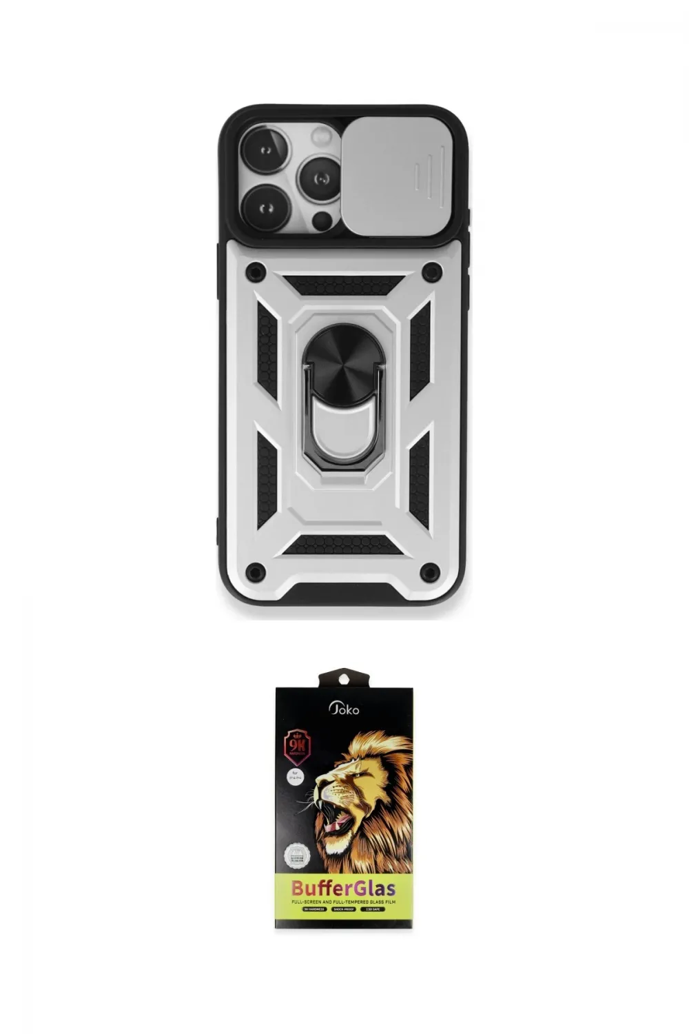 ieg™ iPhone 15 Pro Max Kılıf Ahenk Klasik - Siyah Buffer Cam Ekran Koruyucu