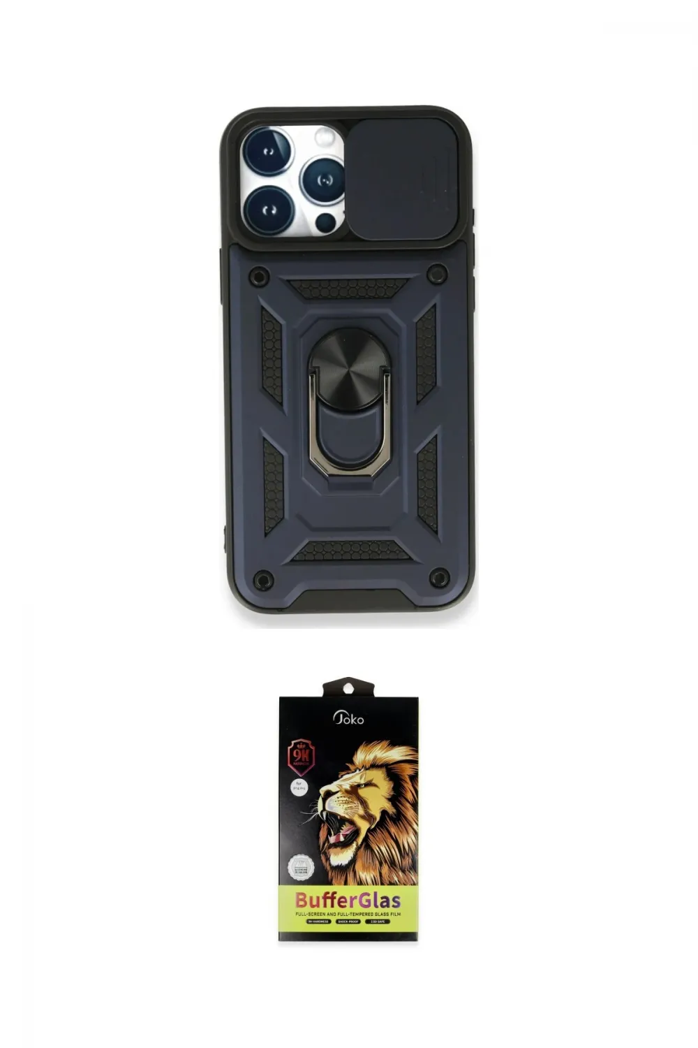ieg™ iPhone 15 Pro Max Kılıf Ahenk Klasik - Siyah Buffer Cam Ekran Koruyucu