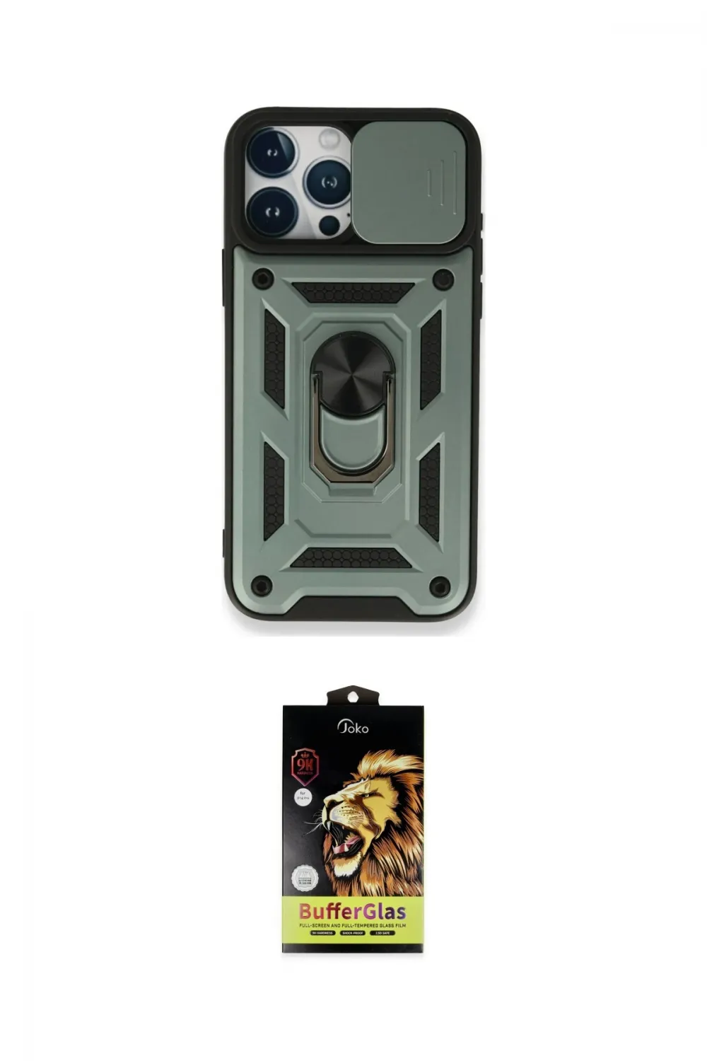 ieg™ iPhone 15 Pro Max Kılıf Ahenk Klasik - Siyah Buffer Cam Ekran Koruyucu