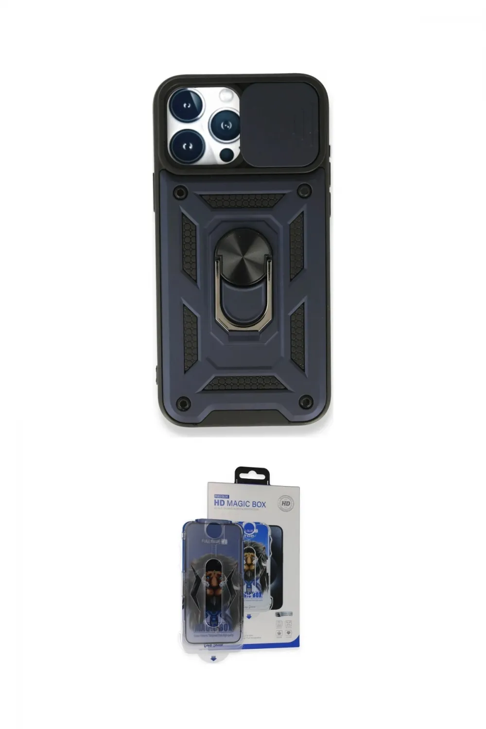 ieg™ iPhone 15 Pro Max Kılıf Ahenk Klasik - Siyah Vanessa Magic Cam