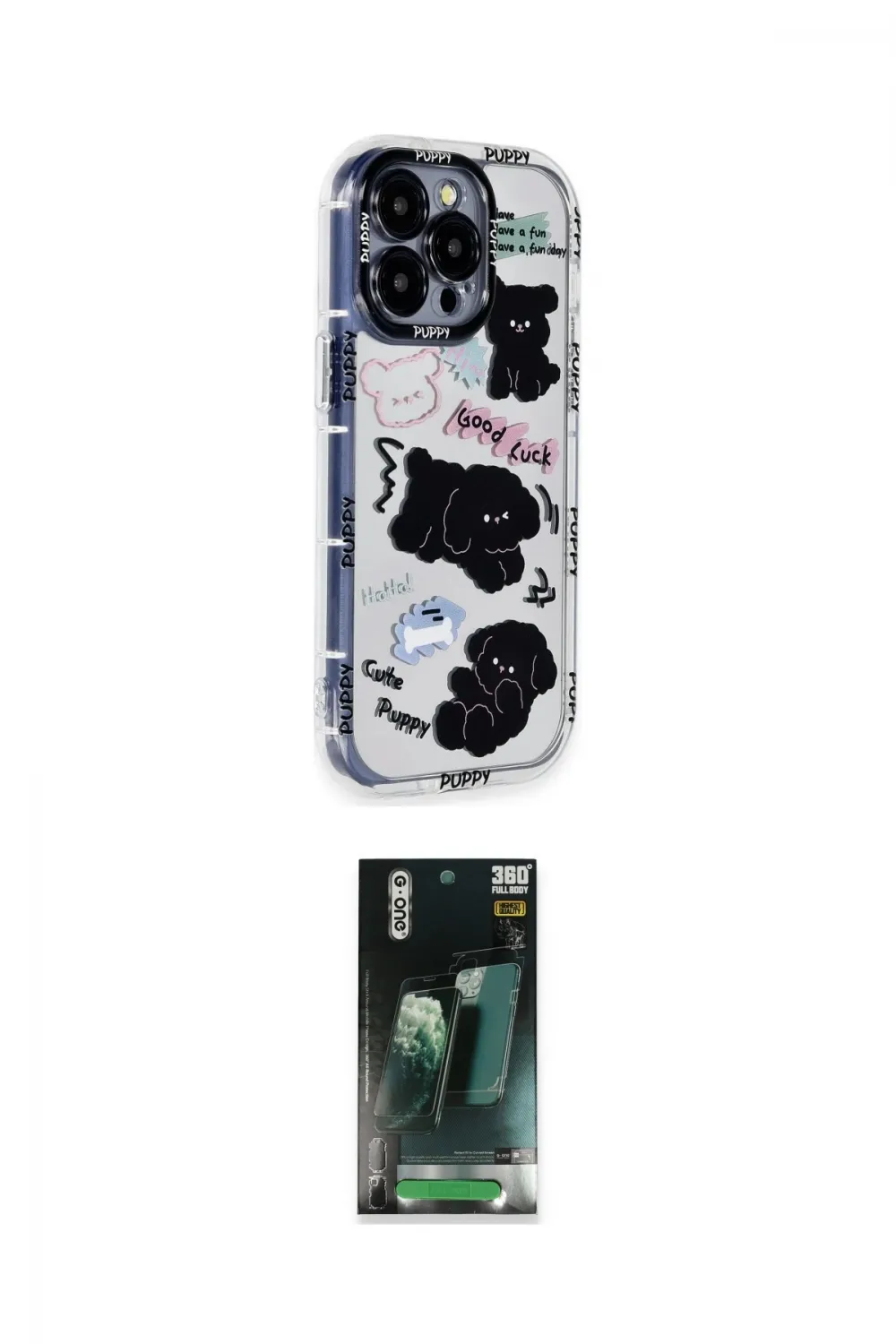 ieg™ iPhone 15 Pro Max Kılıf Ahenk Modern Serisi - Şeffaf 360 Full Body Arka Koruyucu