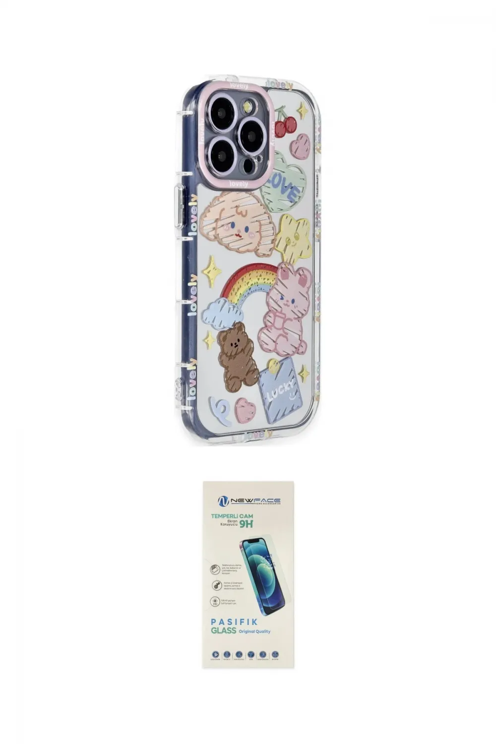 ieg™ iPhone 15 Pro Max Kılıf Ahenk Modern Serisi - Şeffaf Pasifik Cam Ekran Koruyucu