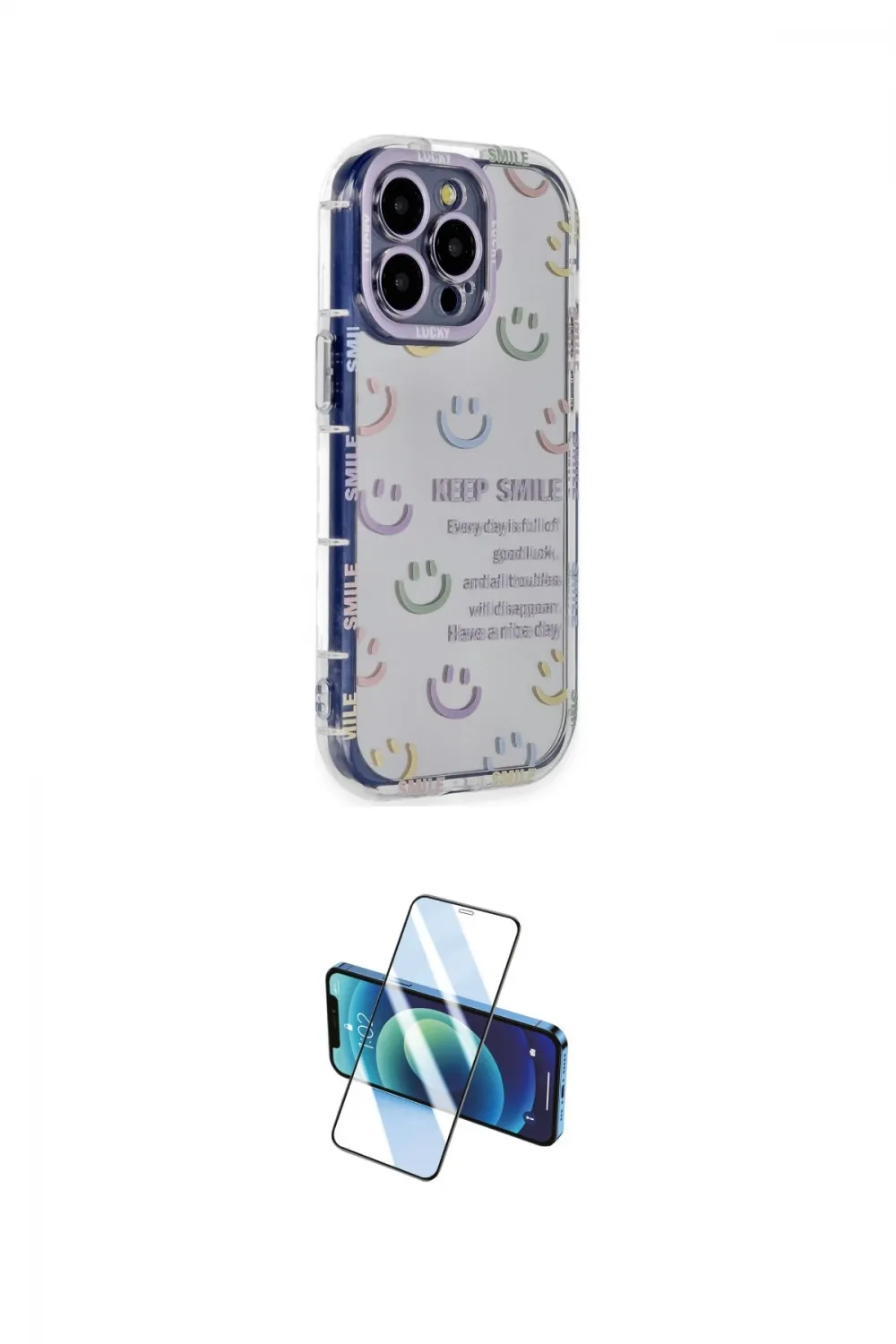 ieg™ iPhone 15 Pro Max Kılıf Ahenk Modern Serisi - Siyah 3D Antistatik Seramik Nano Ekran Koruyucu