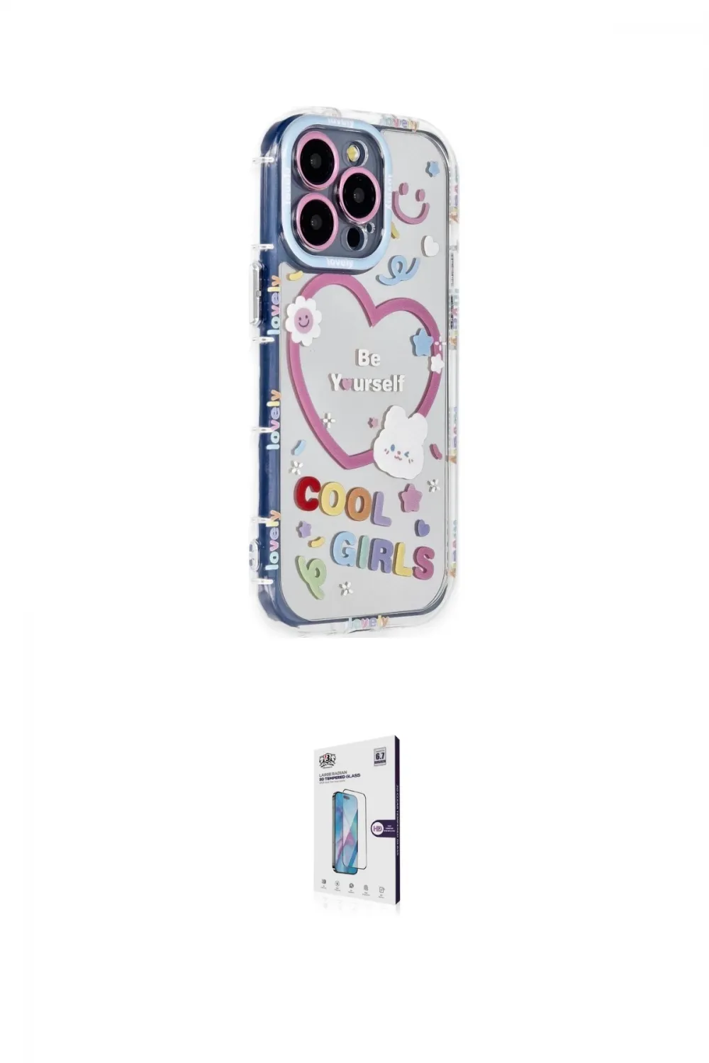 ieg™ iPhone 15 Pro Max Kılıf Ahenk Modern Serisi - Siyah Bilvis 0.18mm Plus Cam Ekran Koruyucu