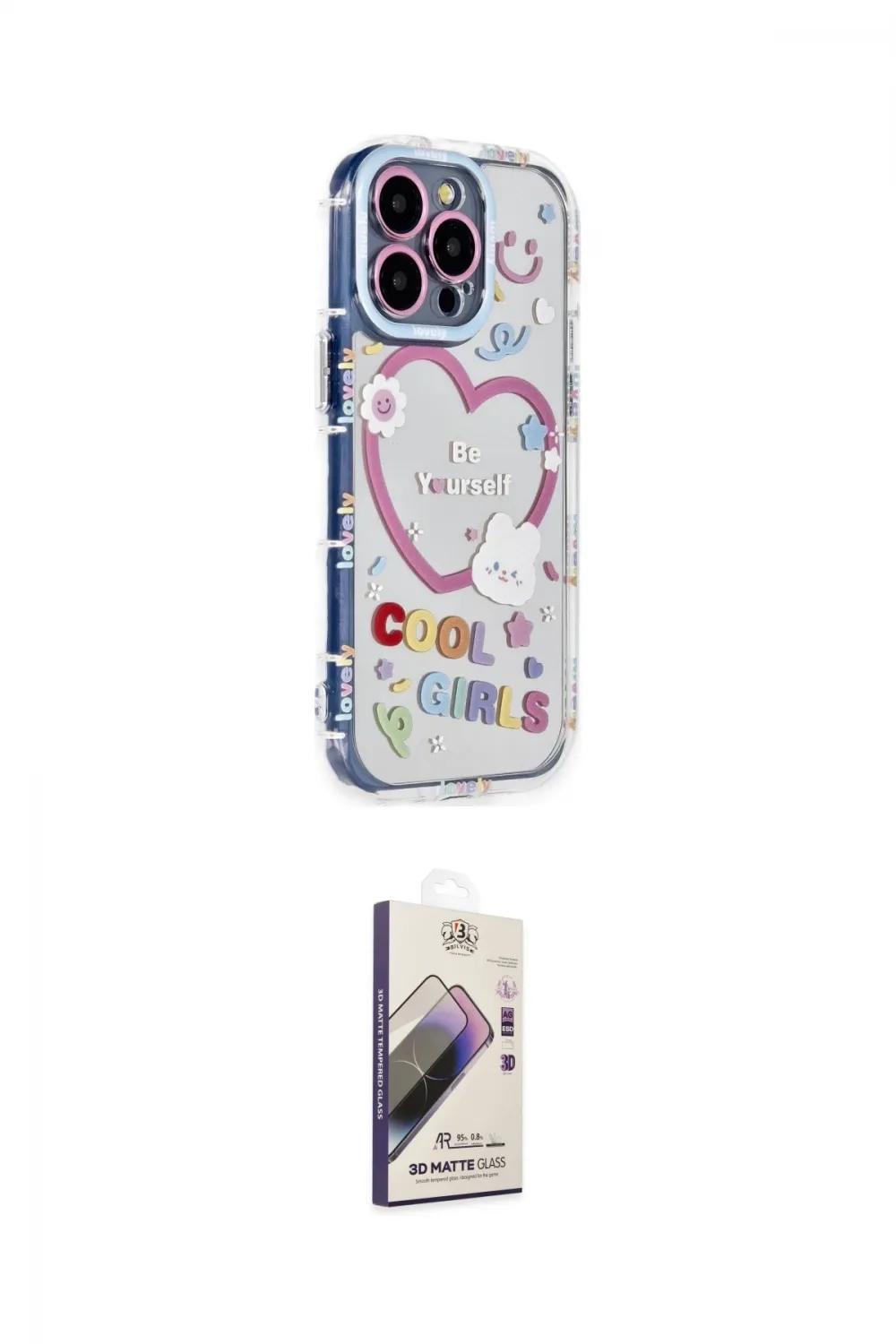 ieg™ iPhone 15 Pro Max Kılıf Ahenk Modern Serisi - Siyah Bilvis 3D Mat Cam Ekran Koruyucu