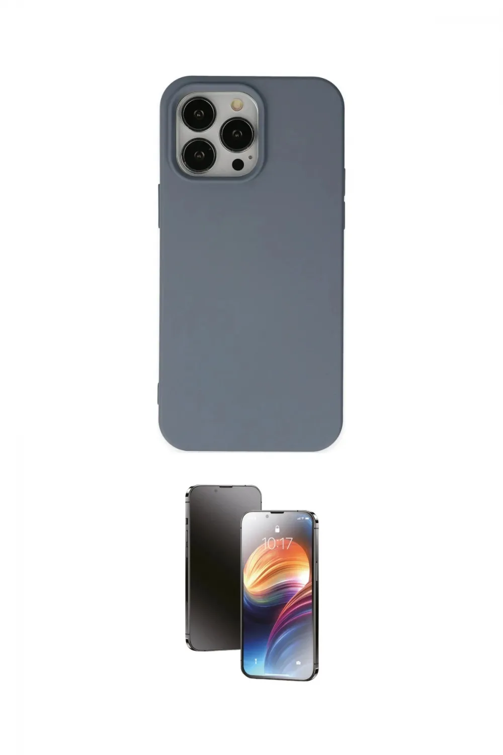 ieg™ iPhone 15 Pro Max Kılıf Ahenk Serisi - Siyah 3D Antistatik Mat Seramik Nano Ekran Koruyucu