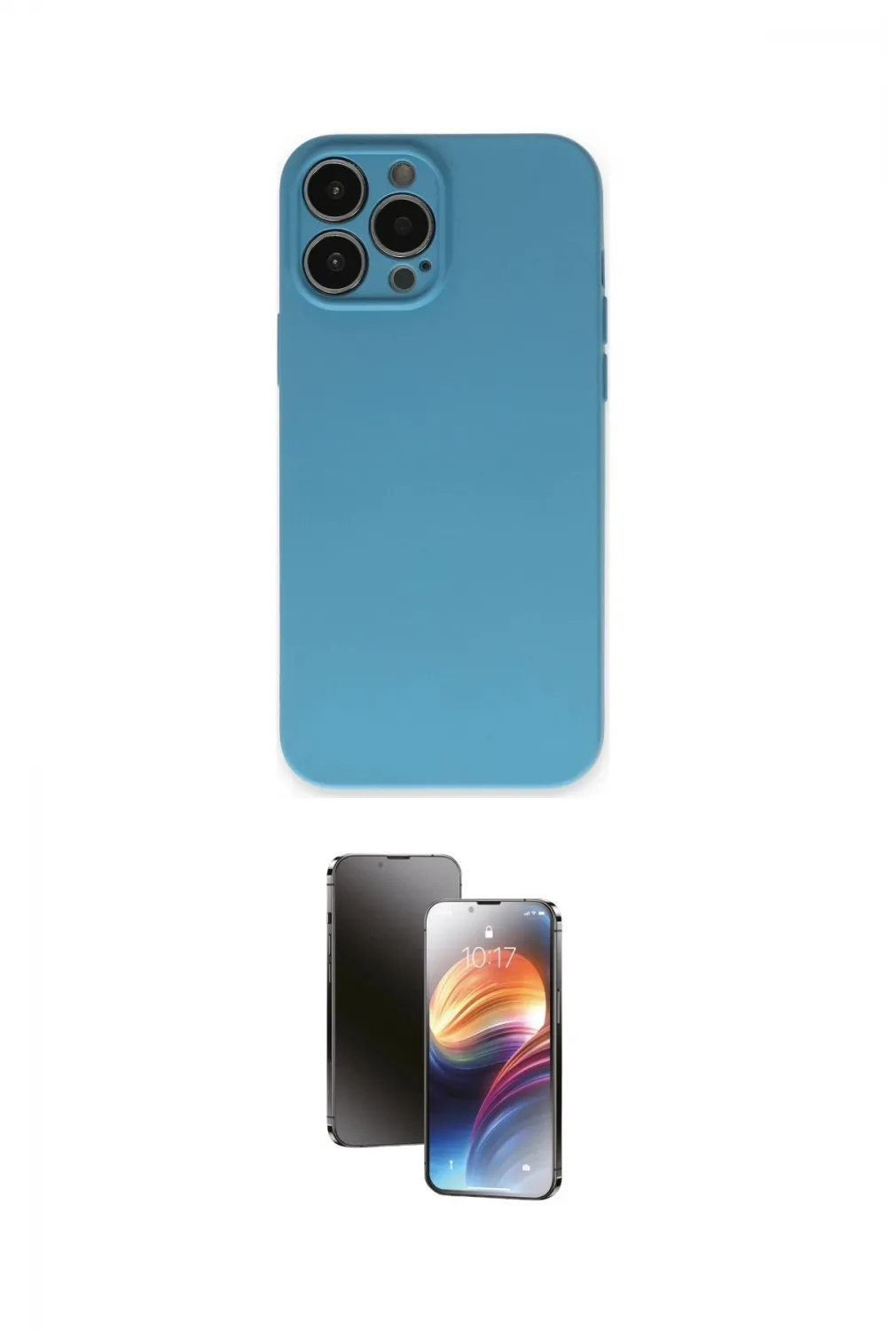ieg™ iPhone 15 Pro Max Kılıf Ahenk Serisi - Siyah 3D Antistatik Mat Seramik Nano Ekran Koruyucu