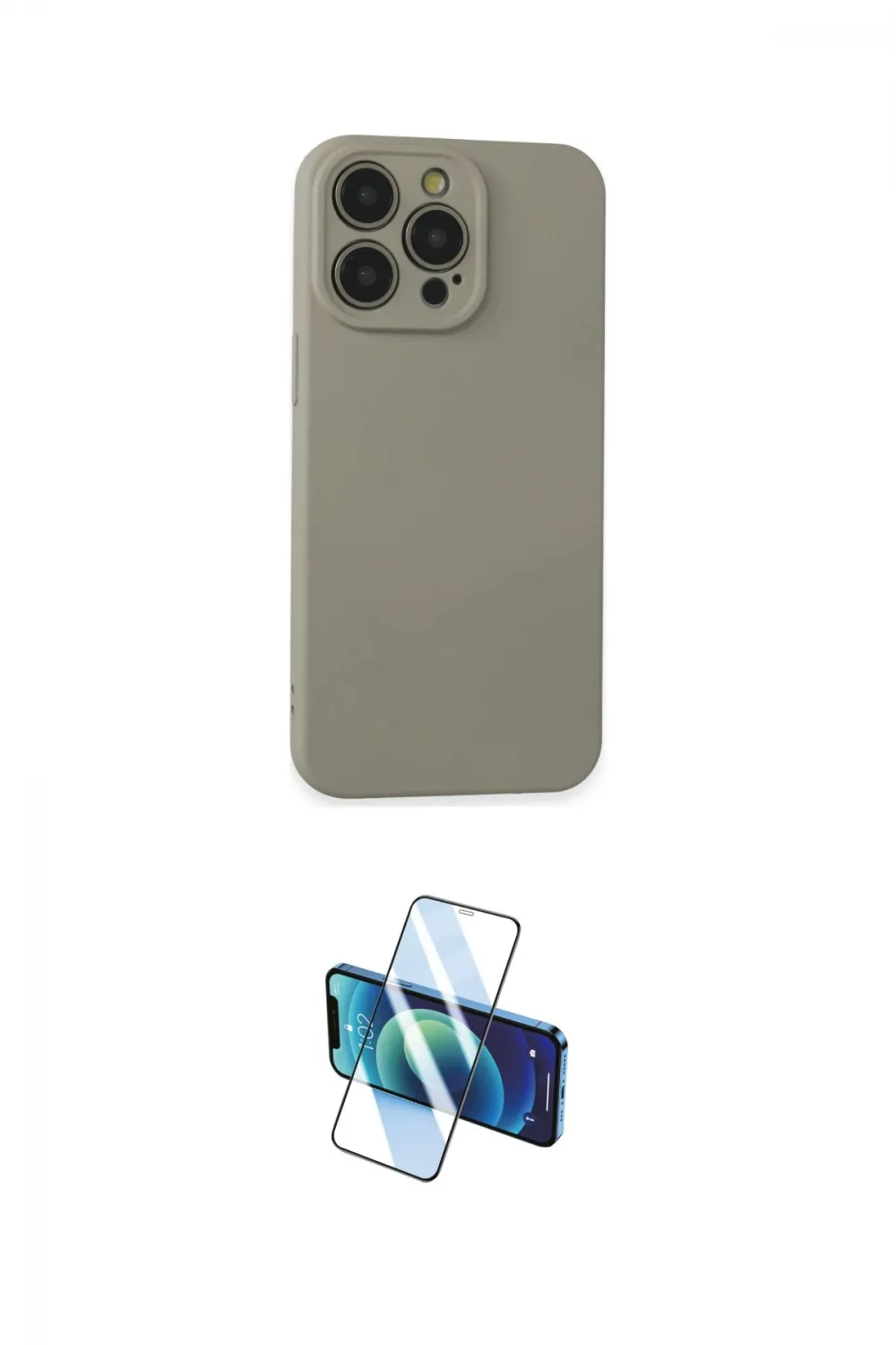 ieg™ iPhone 15 Pro Max Kılıf Ahenk Serisi - Siyah 3D Antistatik Seramik Nano Ekran Koruyucu
