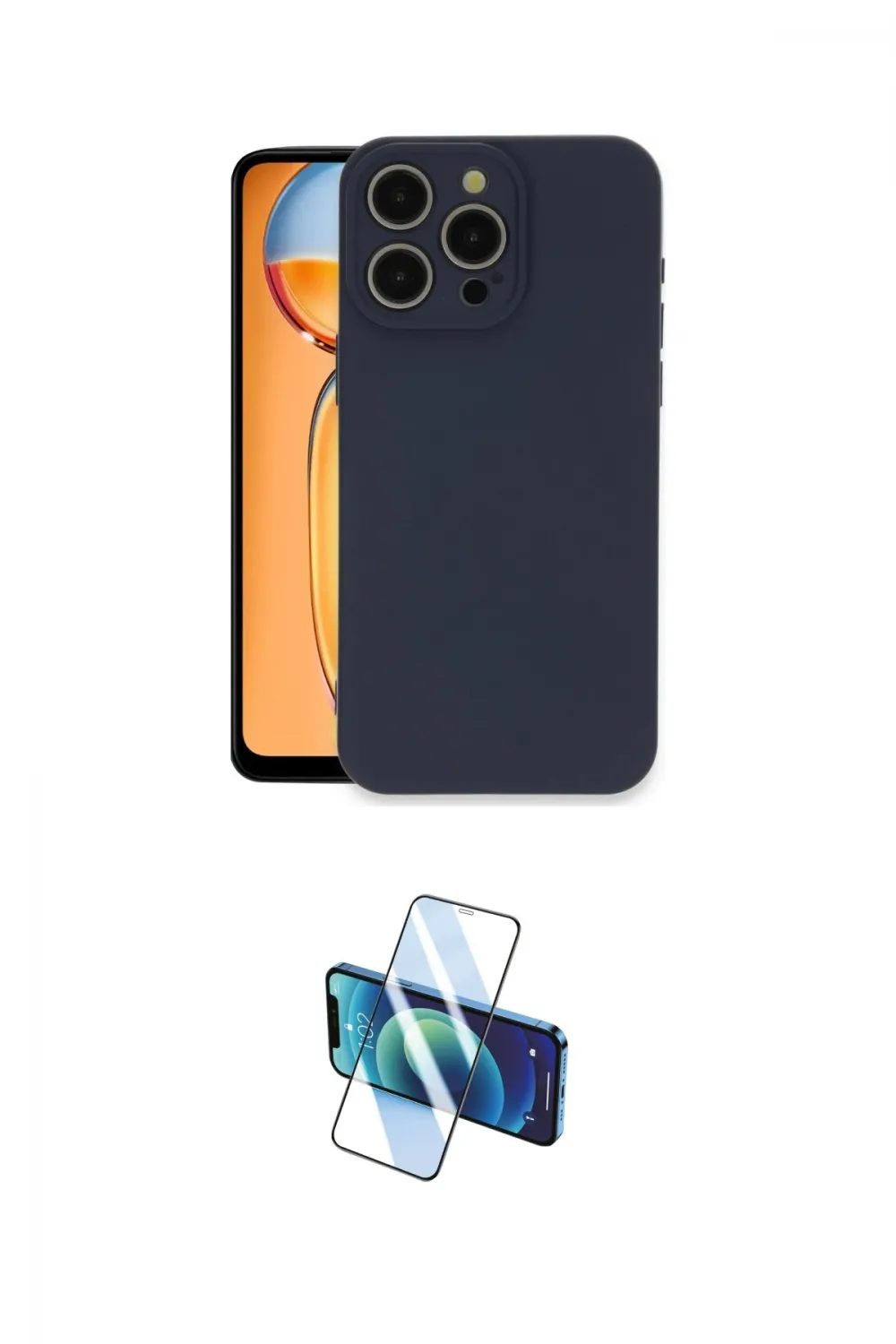 ieg™ iPhone 15 Pro Max Kılıf Ahenk Serisi - Siyah 3D Antistatik Seramik Nano Ekran Koruyucu