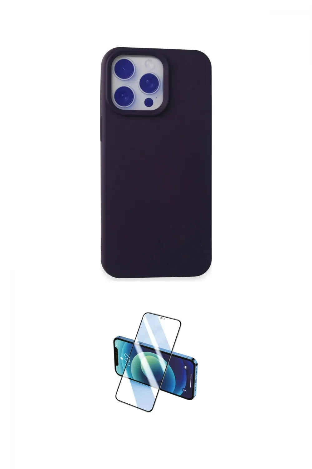 ieg™ iPhone 15 Pro Max Kılıf Ahenk Serisi - Siyah 3D Antistatik Seramik Nano Ekran Koruyucu