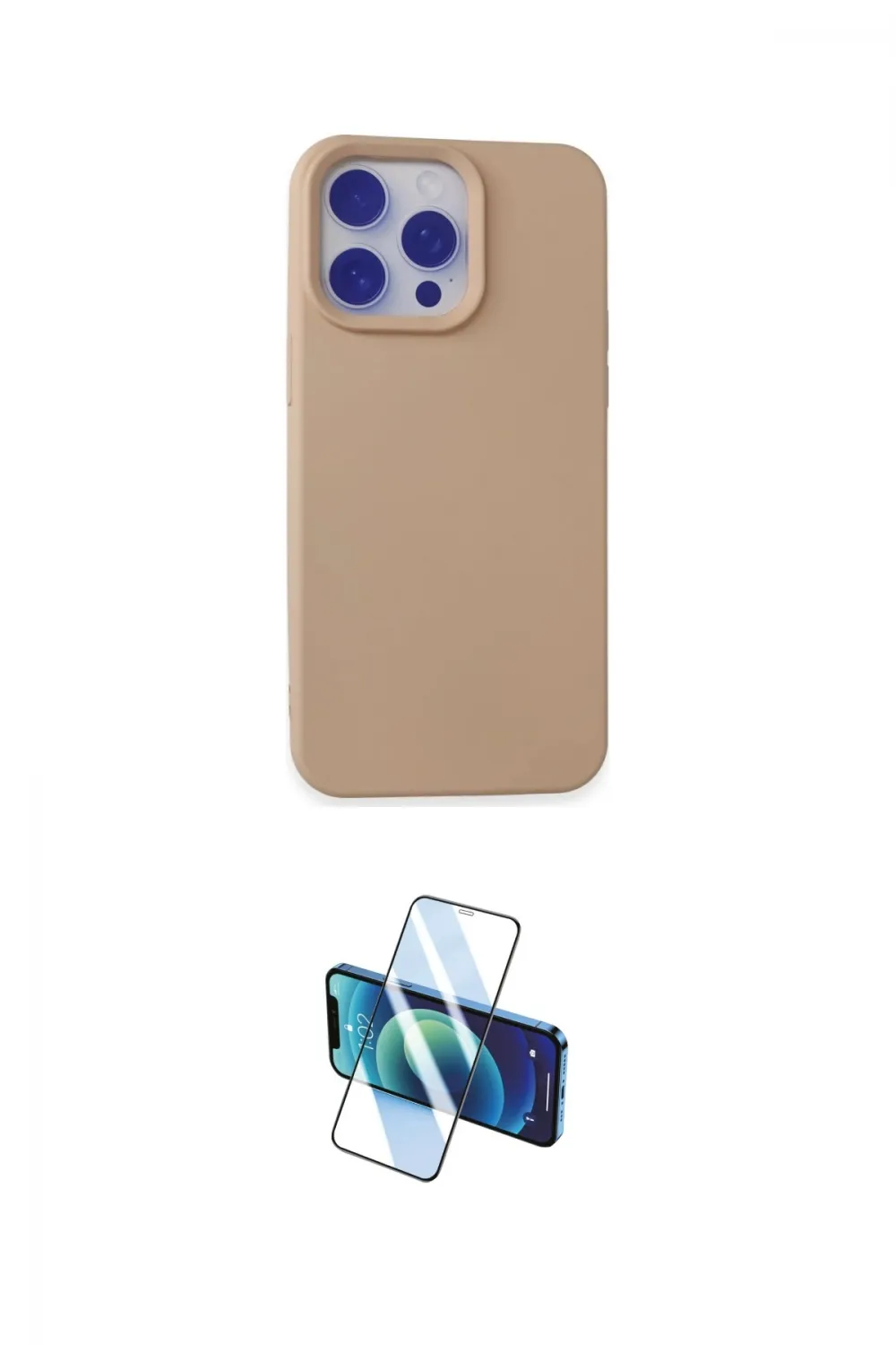 ieg™ iPhone 15 Pro Max Kılıf Ahenk Serisi - Siyah 3D Antistatik Seramik Nano Ekran Koruyucu