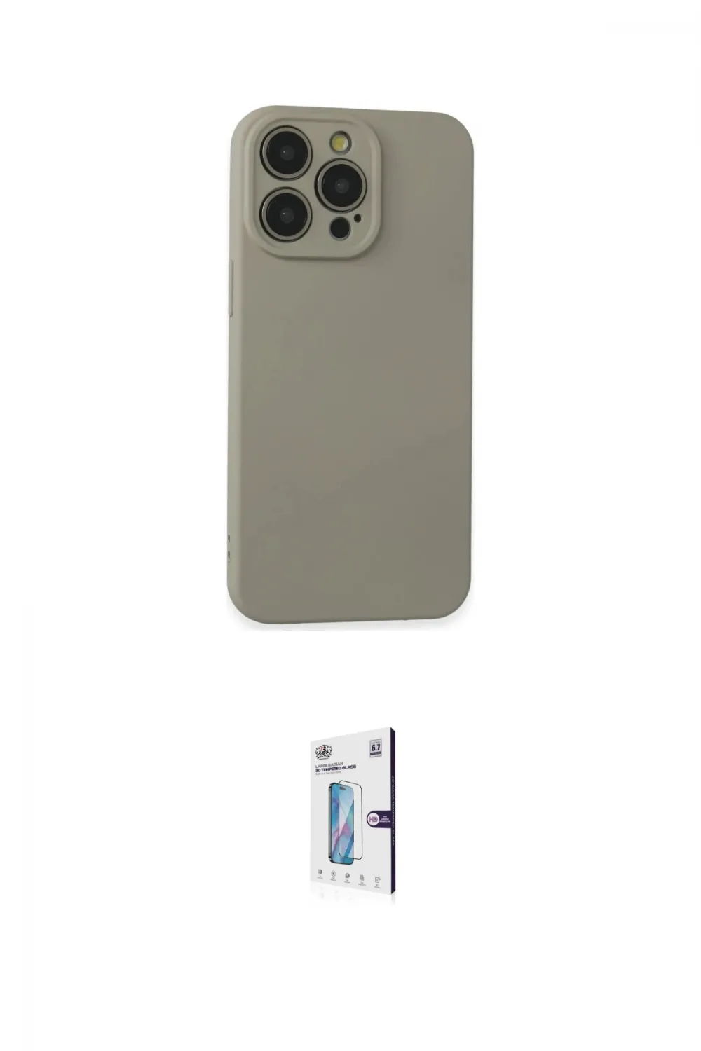 ieg™ iPhone 15 Pro Max Kılıf Ahenk Serisi - Siyah Bilvis 0.18mm Plus Cam Ekran Koruyucu
