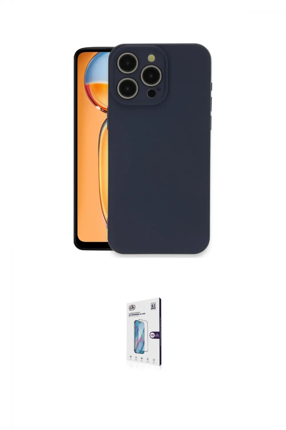 ieg™ iPhone 15 Pro Max Kılıf Ahenk Serisi - Siyah Bilvis 0.18mm Plus Cam Ekran Koruyucu