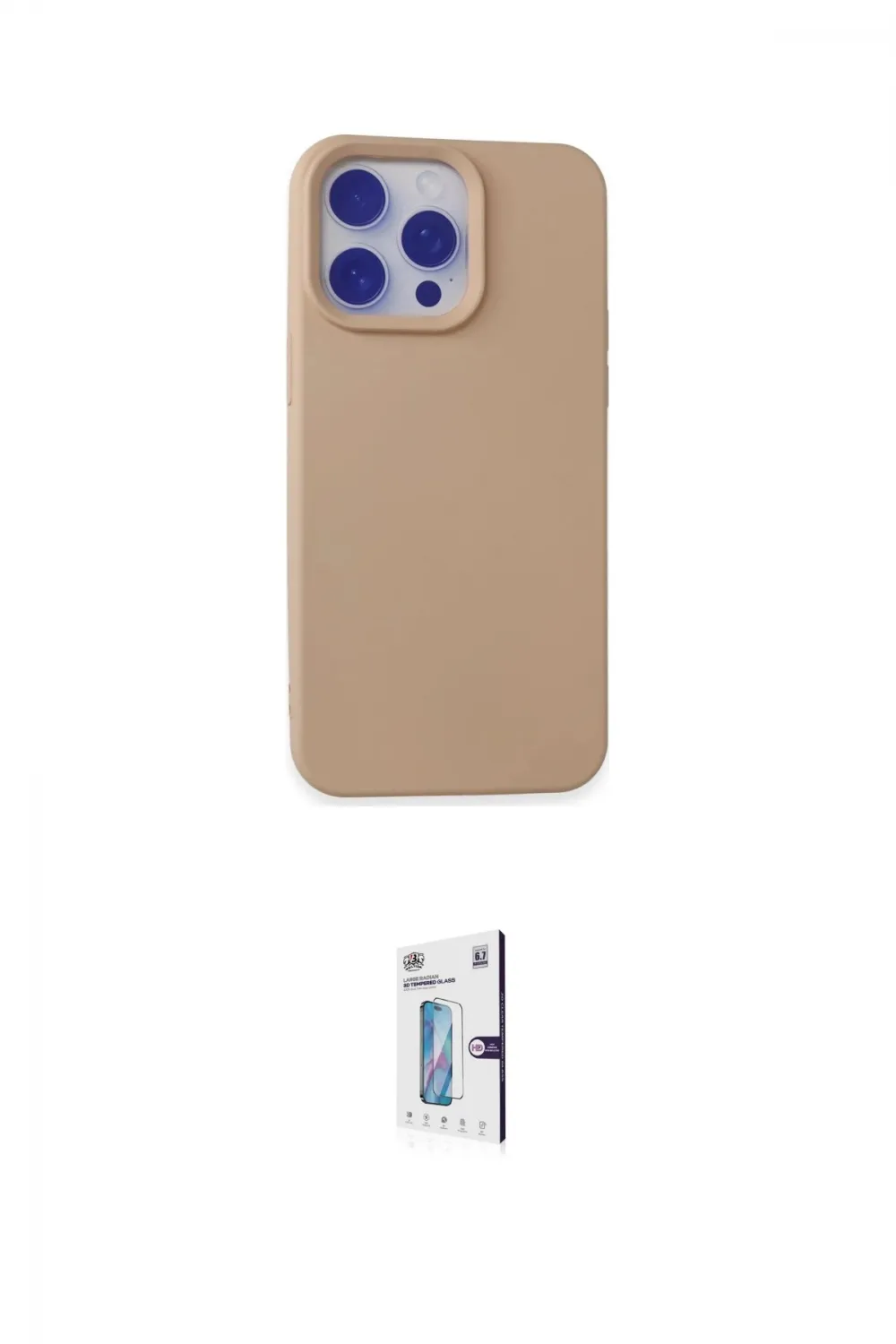 ieg™ iPhone 15 Pro Max Kılıf Ahenk Serisi - Siyah Bilvis 0.18mm Plus Cam Ekran Koruyucu
