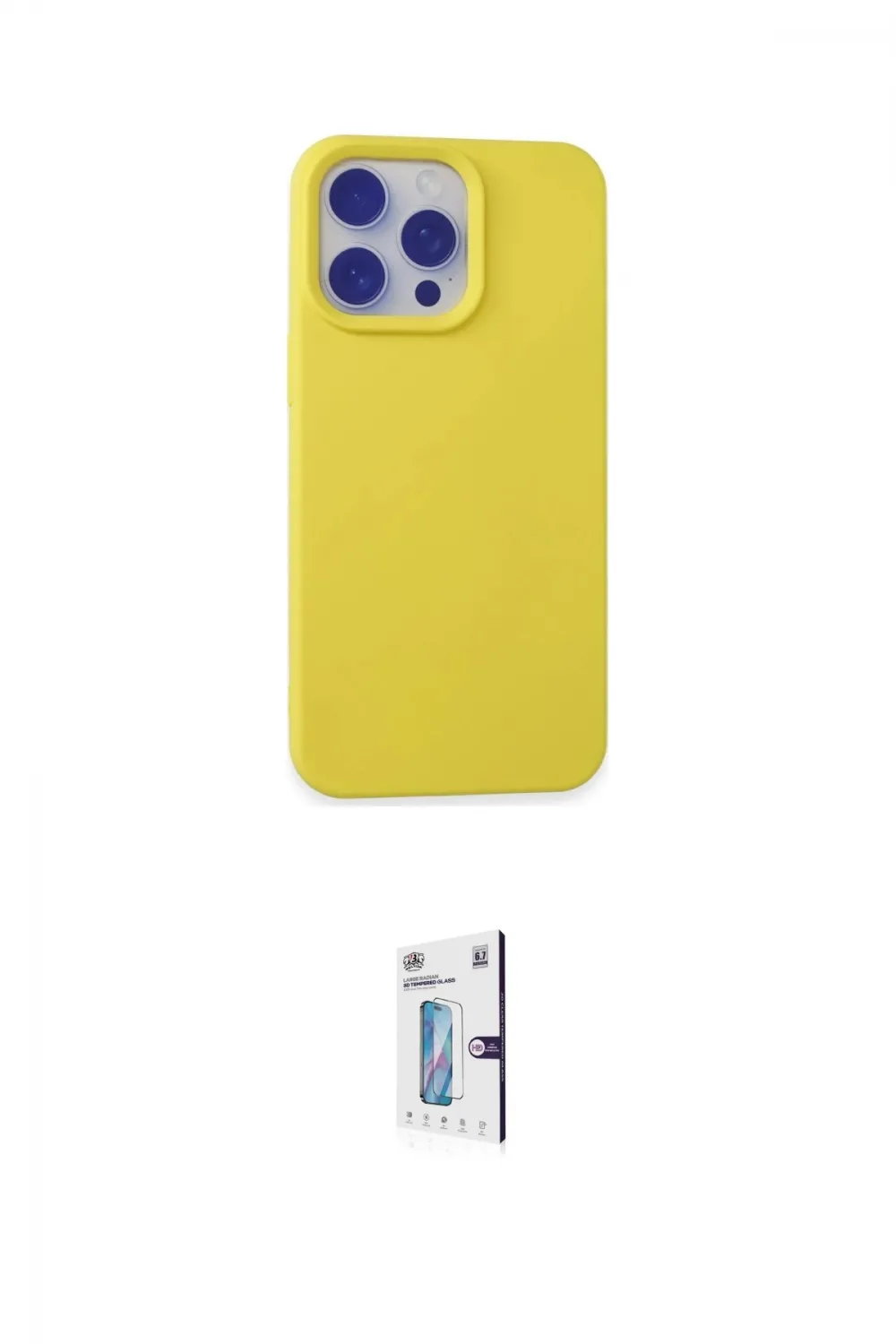 ieg™ iPhone 15 Pro Max Kılıf Ahenk Serisi - Siyah Bilvis 0.18mm Plus Cam Ekran Koruyucu