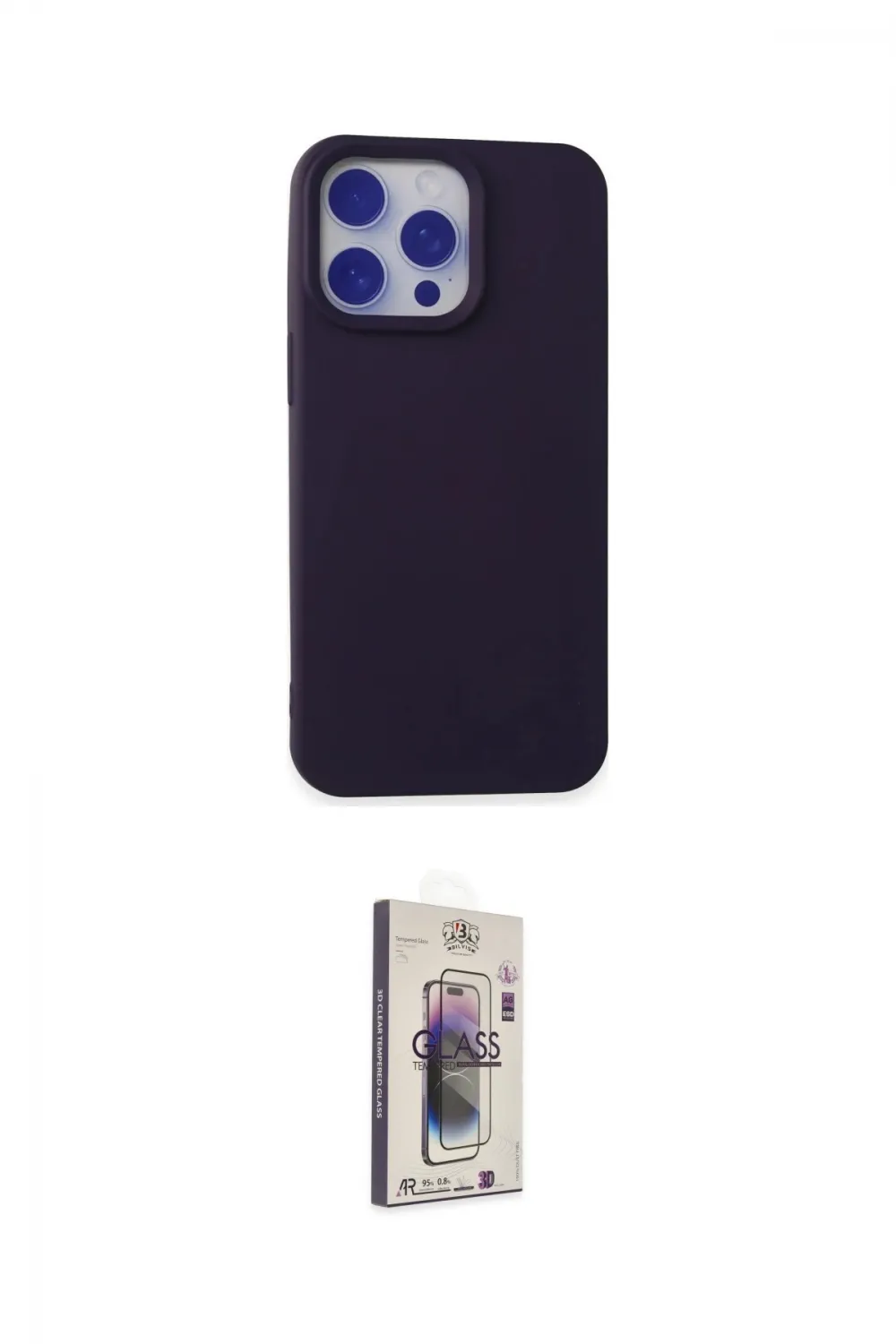 ieg™ iPhone 15 Pro Max Kılıf Ahenk Serisi - Siyah Bilvis 3D Cam Ekran Koruyucu