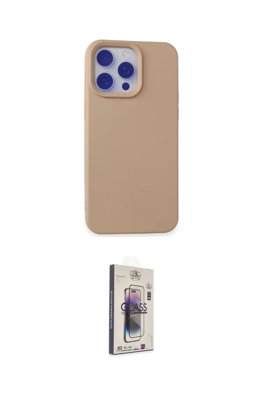 ieg™ iPhone 15 Pro Max Kılıf Ahenk Serisi - Siyah Bilvis 3D Cam Ekran Koruyucu