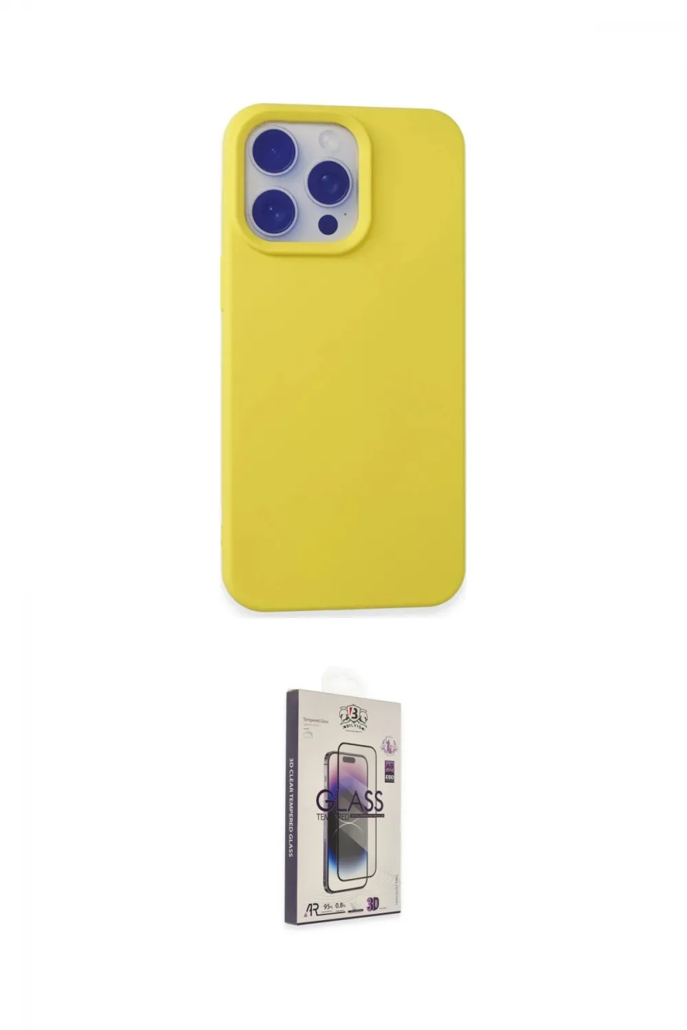 ieg™ iPhone 15 Pro Max Kılıf Ahenk Serisi - Siyah Bilvis 3D Cam Ekran Koruyucu
