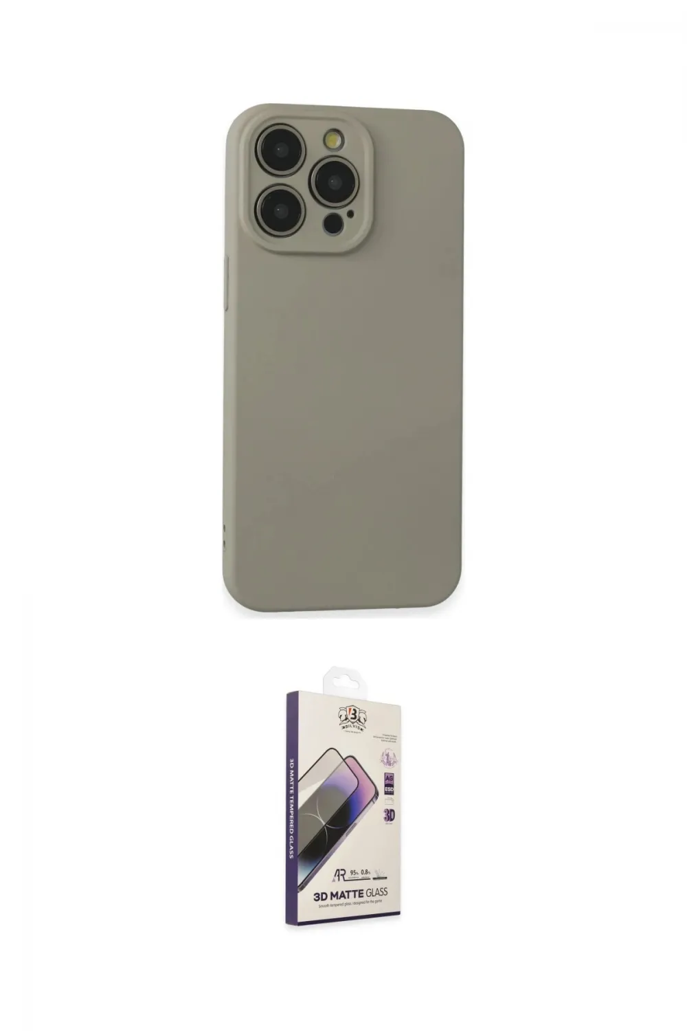 ieg™ iPhone 15 Pro Max Kılıf Ahenk Serisi - Siyah Bilvis 3D Mat Cam Ekran Koruyucu