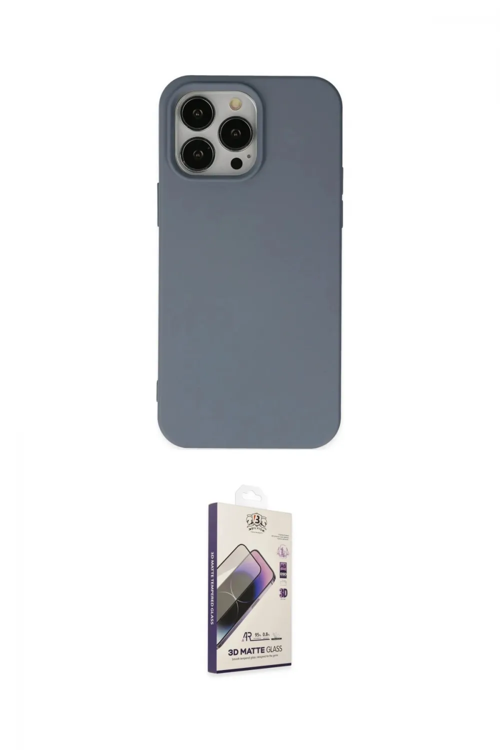 ieg™ iPhone 15 Pro Max Kılıf Ahenk Serisi - Siyah Bilvis 3D Mat Cam Ekran Koruyucu