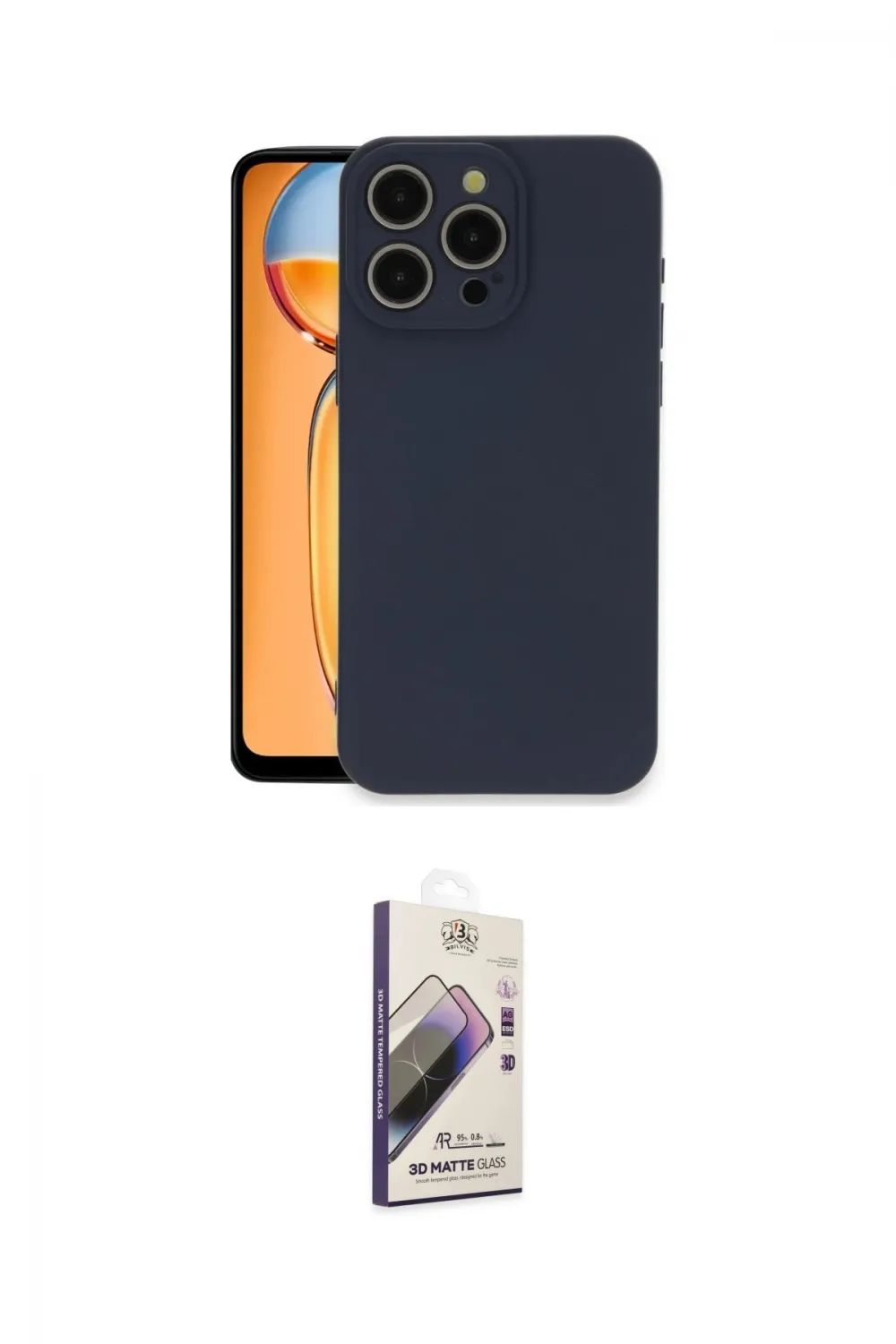 ieg™ iPhone 15 Pro Max Kılıf Ahenk Serisi - Siyah Bilvis 3D Mat Cam Ekran Koruyucu