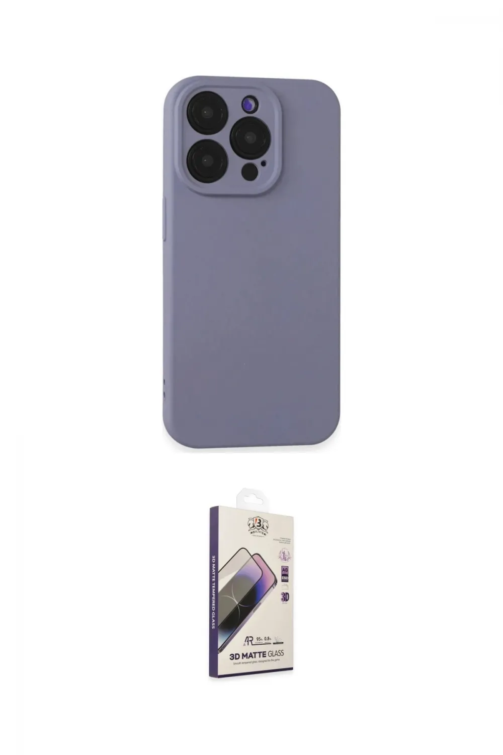 ieg™ iPhone 15 Pro Max Kılıf Ahenk Serisi - Siyah Bilvis 3D Mat Cam Ekran Koruyucu