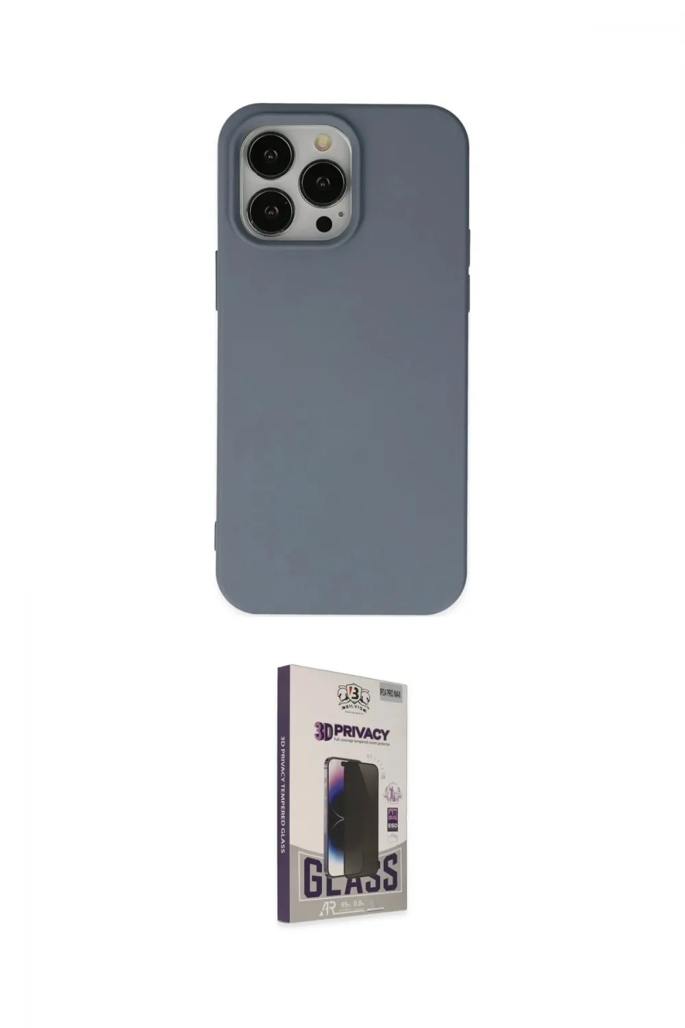 ieg™ iPhone 15 Pro Max Kılıf Ahenk Serisi - Siyah Bilvis Hayalet Cam Ekran Koruyucu