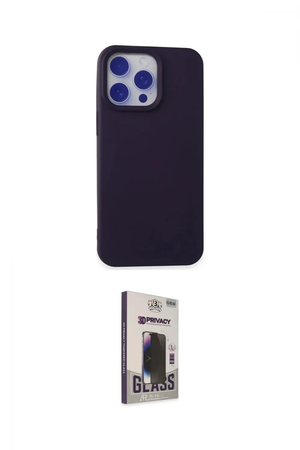ieg™ iPhone 15 Pro Max Kılıf Ahenk Serisi - Siyah Bilvis Hayalet Cam Ekran Koruyucu