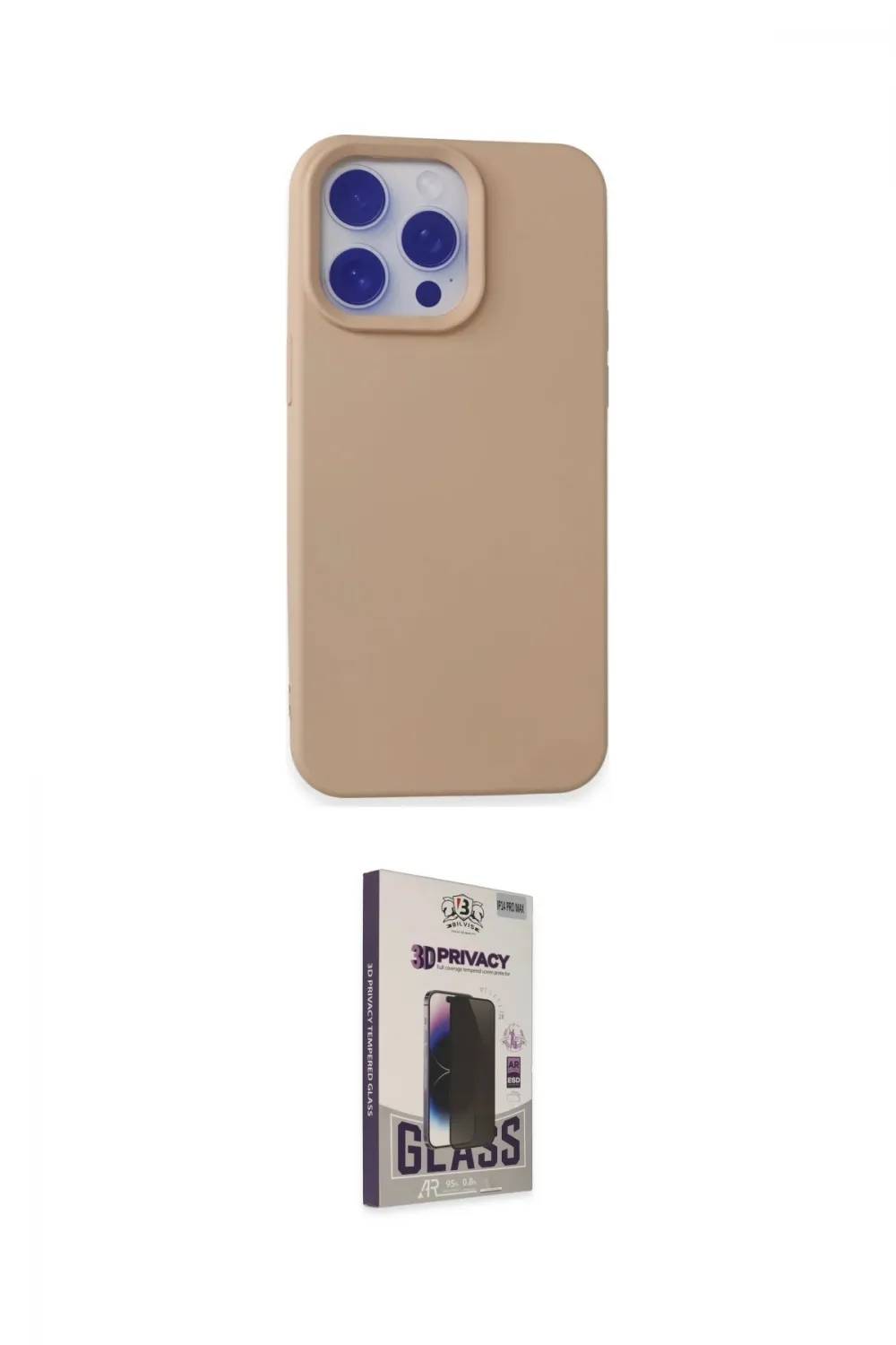 ieg™ iPhone 15 Pro Max Kılıf Ahenk Serisi - Siyah Bilvis Hayalet Cam Ekran Koruyucu