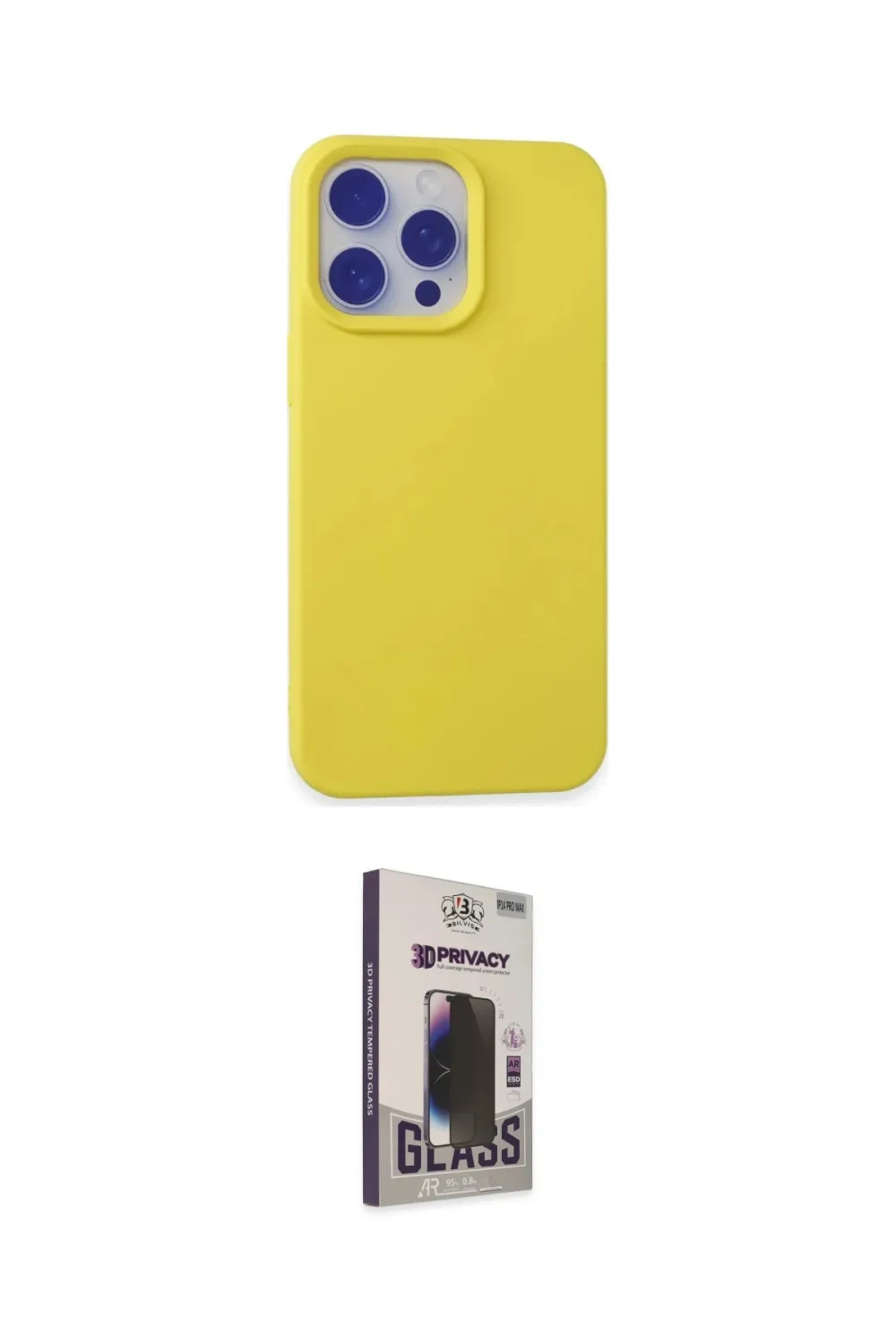 ieg™ iPhone 15 Pro Max Kılıf Ahenk Serisi - Siyah Bilvis Hayalet Cam Ekran Koruyucu