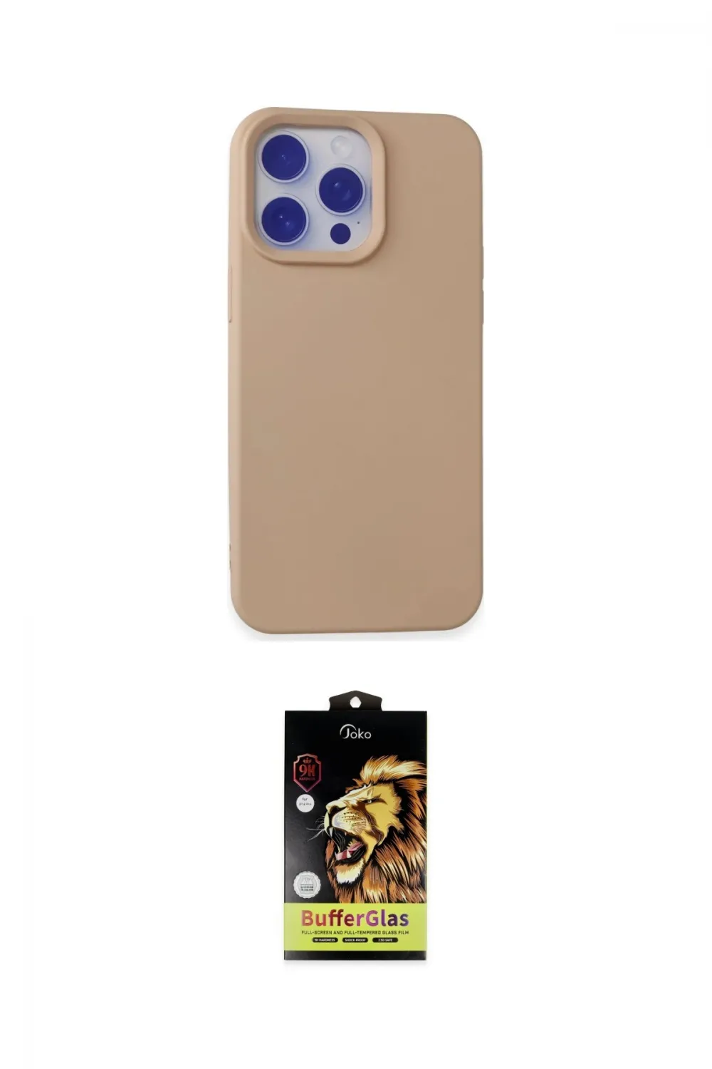 ieg™ iPhone 15 Pro Max Kılıf Ahenk Serisi - Siyah Buffer Cam Ekran Koruyucu