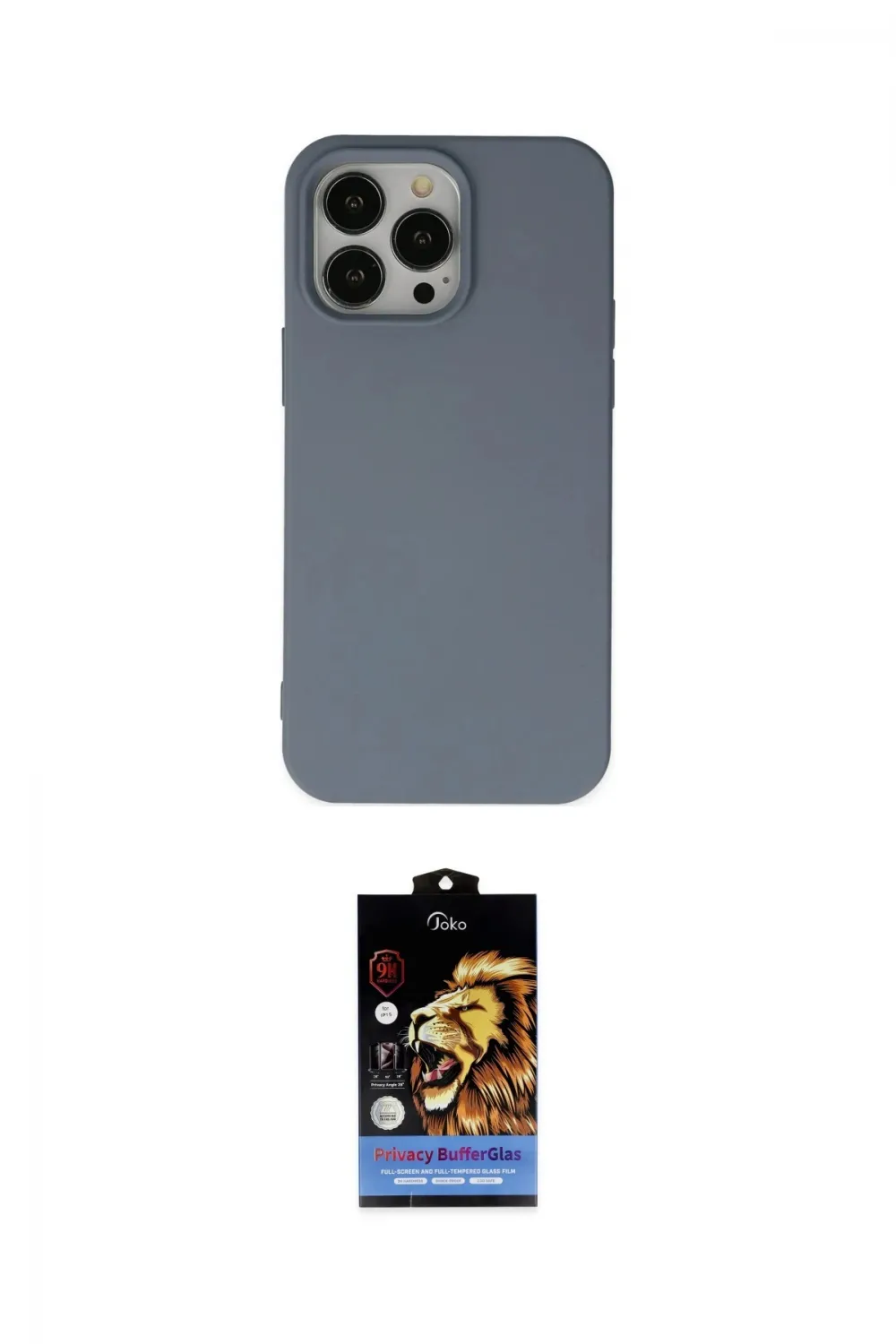 ieg™ iPhone 15 Pro Max Kılıf Ahenk Serisi - Siyah Buffer Hayalet Cam Ekran Koruyucu