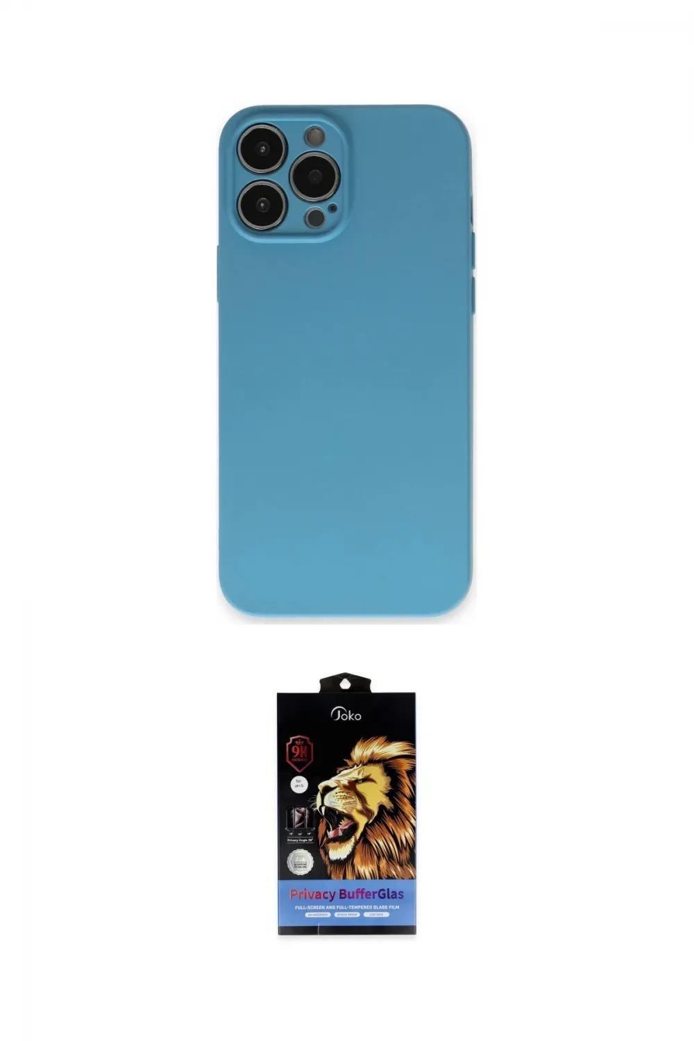 ieg™ iPhone 15 Pro Max Kılıf Ahenk Serisi - Siyah Buffer Hayalet Cam Ekran Koruyucu