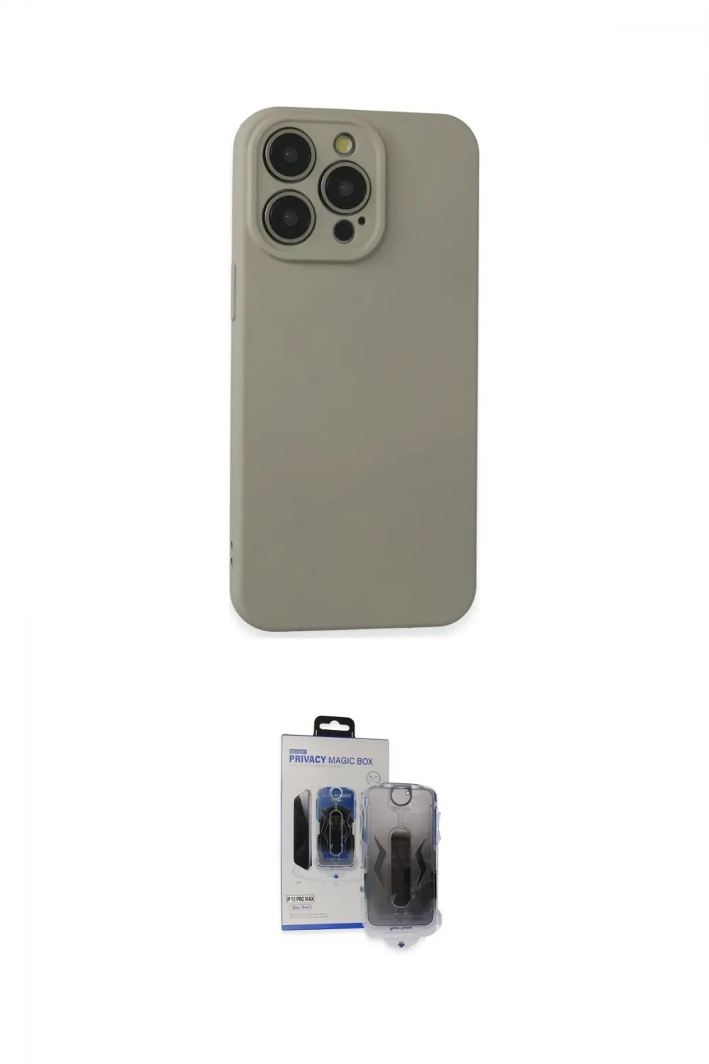 ieg™ iPhone 15 Pro Max Kılıf Ahenk Serisi - Siyah Vanessa Magic Hayalet Cam